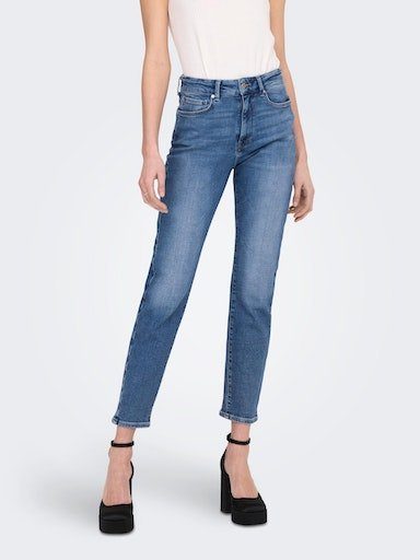 Only Damen Jeans ONLEMILY STRETCH - Straight Fit - Blau - Medium Blue Denim günstig online kaufen