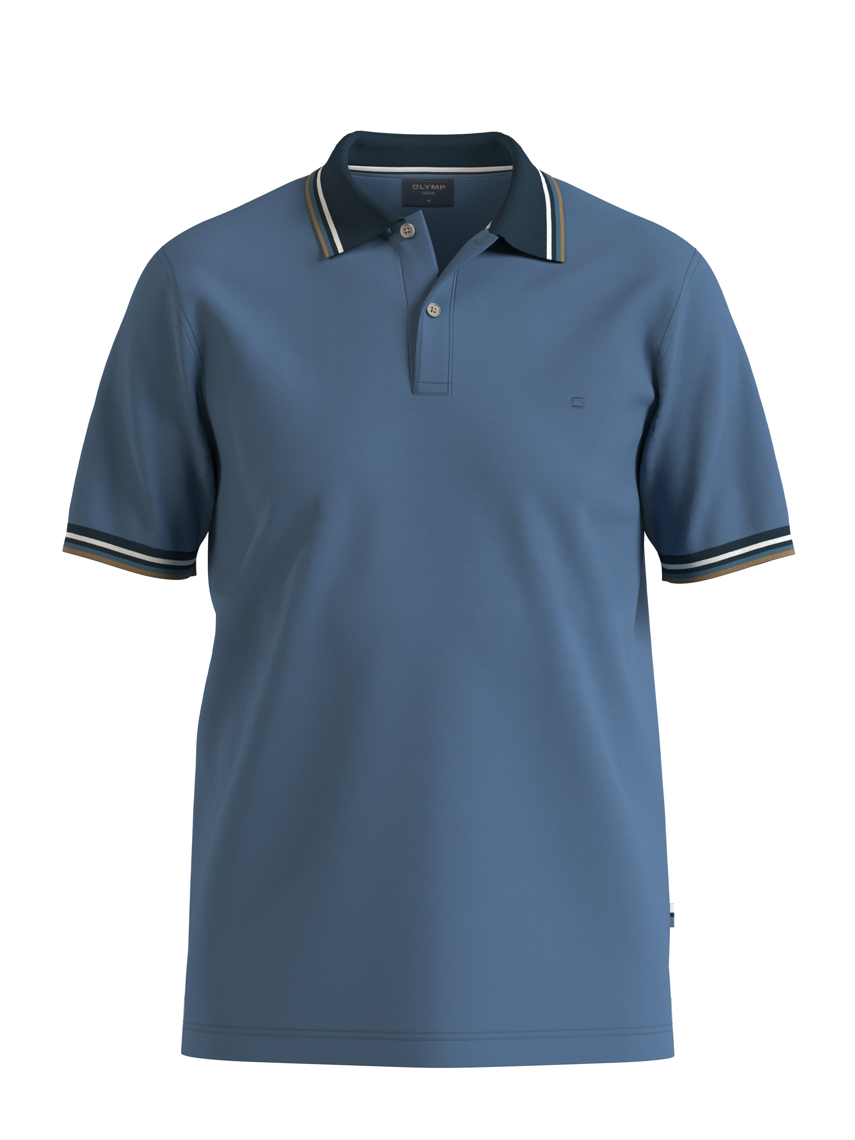 OLYMP Poloshirt Casual farbliche Kontrast-Details