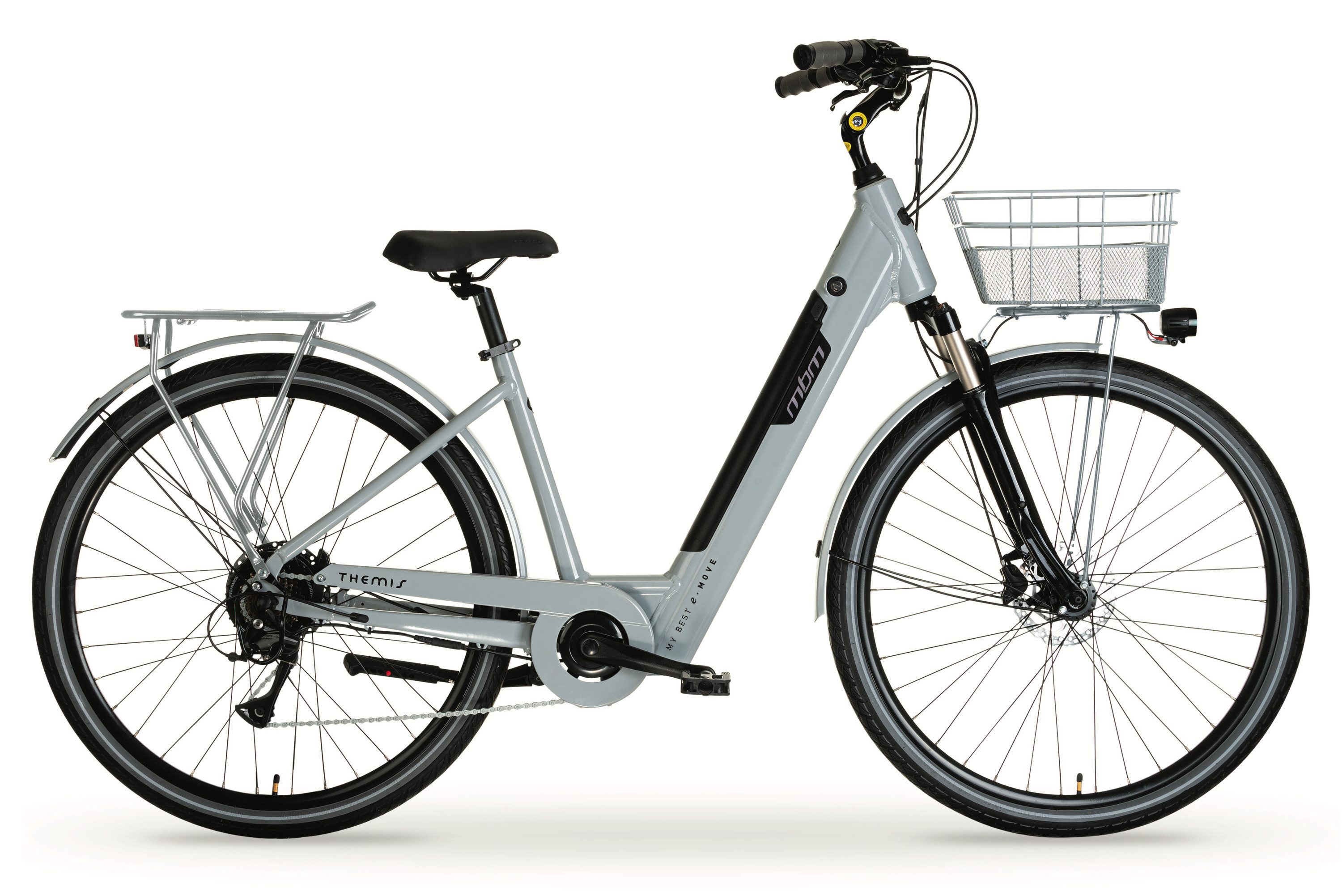 MBM E-Bike, 7 Gang 7-Gang Shimano Acera Schaltwerk, 7-Gang Shimano Acera Schaltwerk, Heckmotor, 504 Wh, Elektro-Citybike THEMIS 28 Zoll