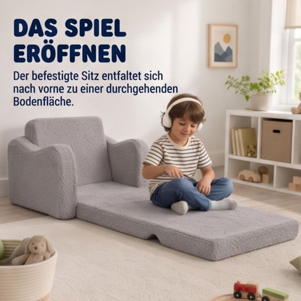 Jiexi Kindersofa Modulares Kindersofa, klappbare Kindercouch für Kinderzimmer – Bild 3 von 5