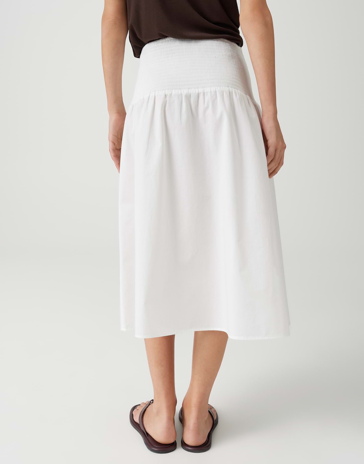 OPUS Midirock aus Popeline mit A-Linie Leichte Transparenz für sommerliche Looks