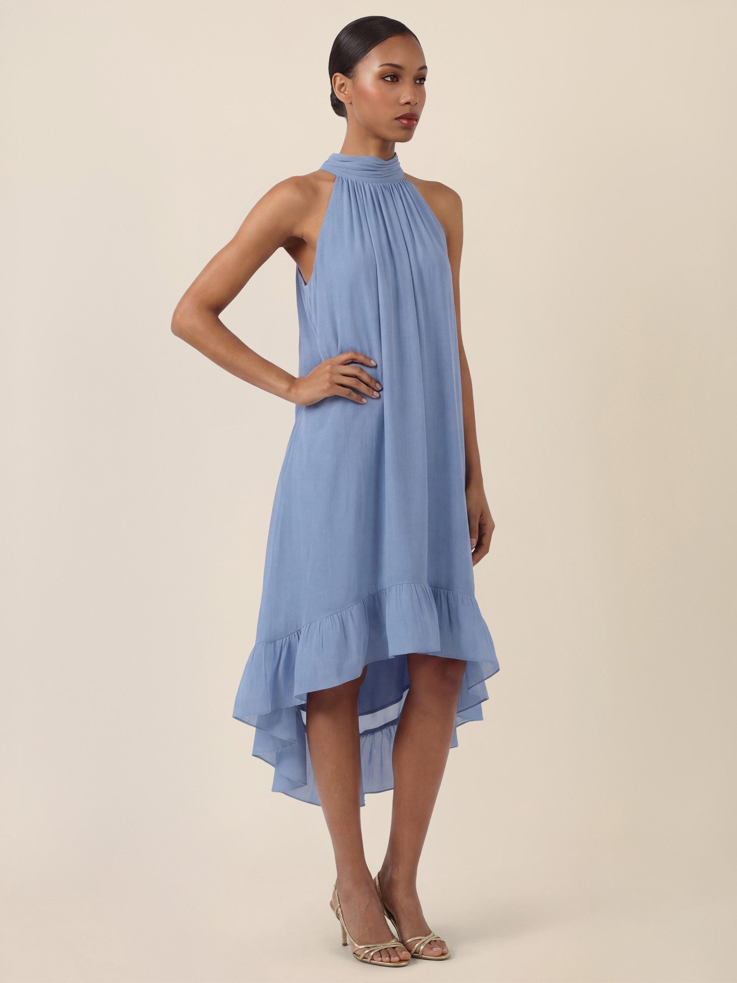 Apart Chiffonkleid mit Volantsaum