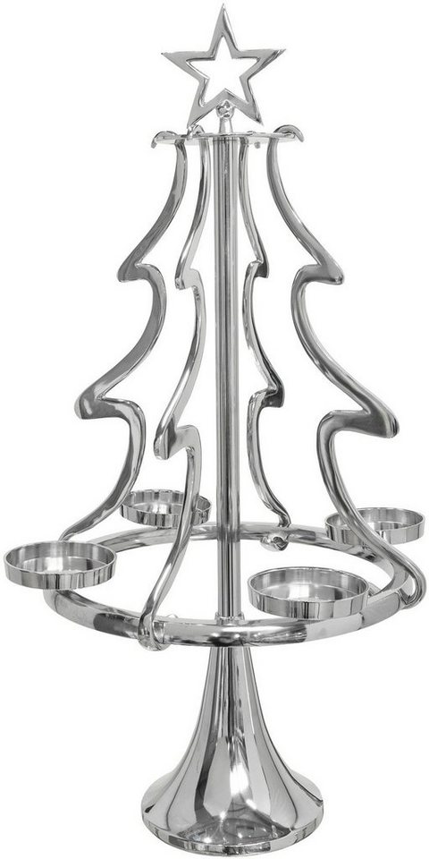 my home Adventsleuchter Tannenbaum, Weihnachtsdeko (1 St), Kerzenständer  aus Aluminium, Höhe 99 cm
