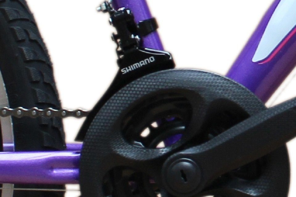 Talson Mountainbike 26 Zoll Fahrrad mit, 21 Gang Shimano, Kettenschaltung, mit Beleuchtung nach StVZO und Gabelfederung Lila