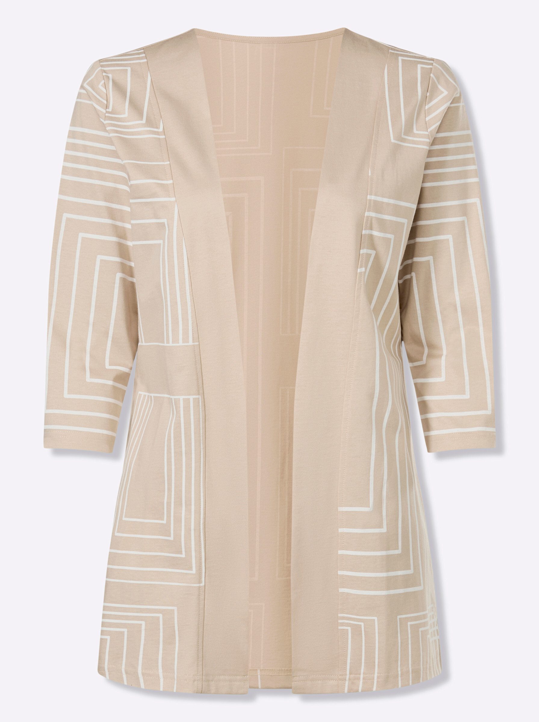 Sieh an! Shirtjacke Long-Shirtjacke 3/4-Arm