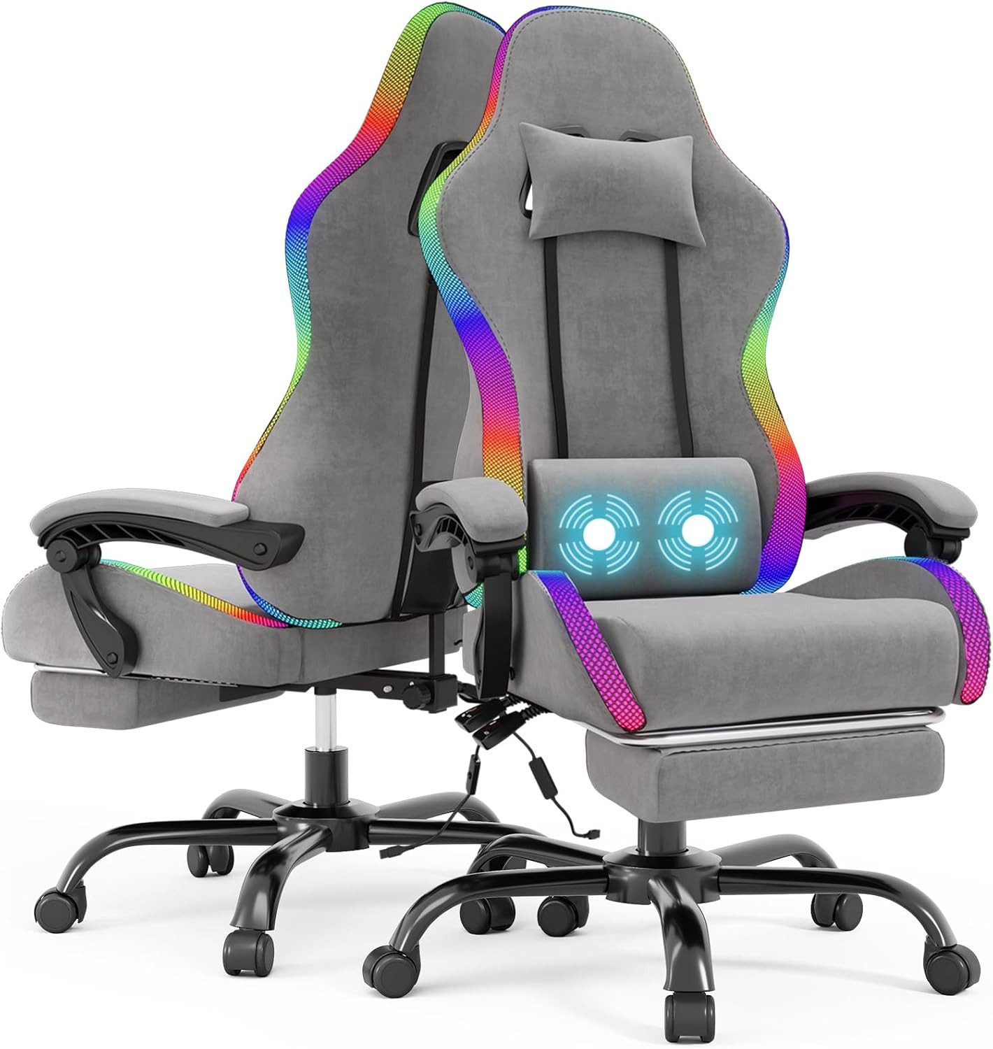 HOMALL Gaming-Stuhl LED Gaming Chair,Massage,Bürostuhl,Gaming Stuhl (Die LE günstig online kaufen