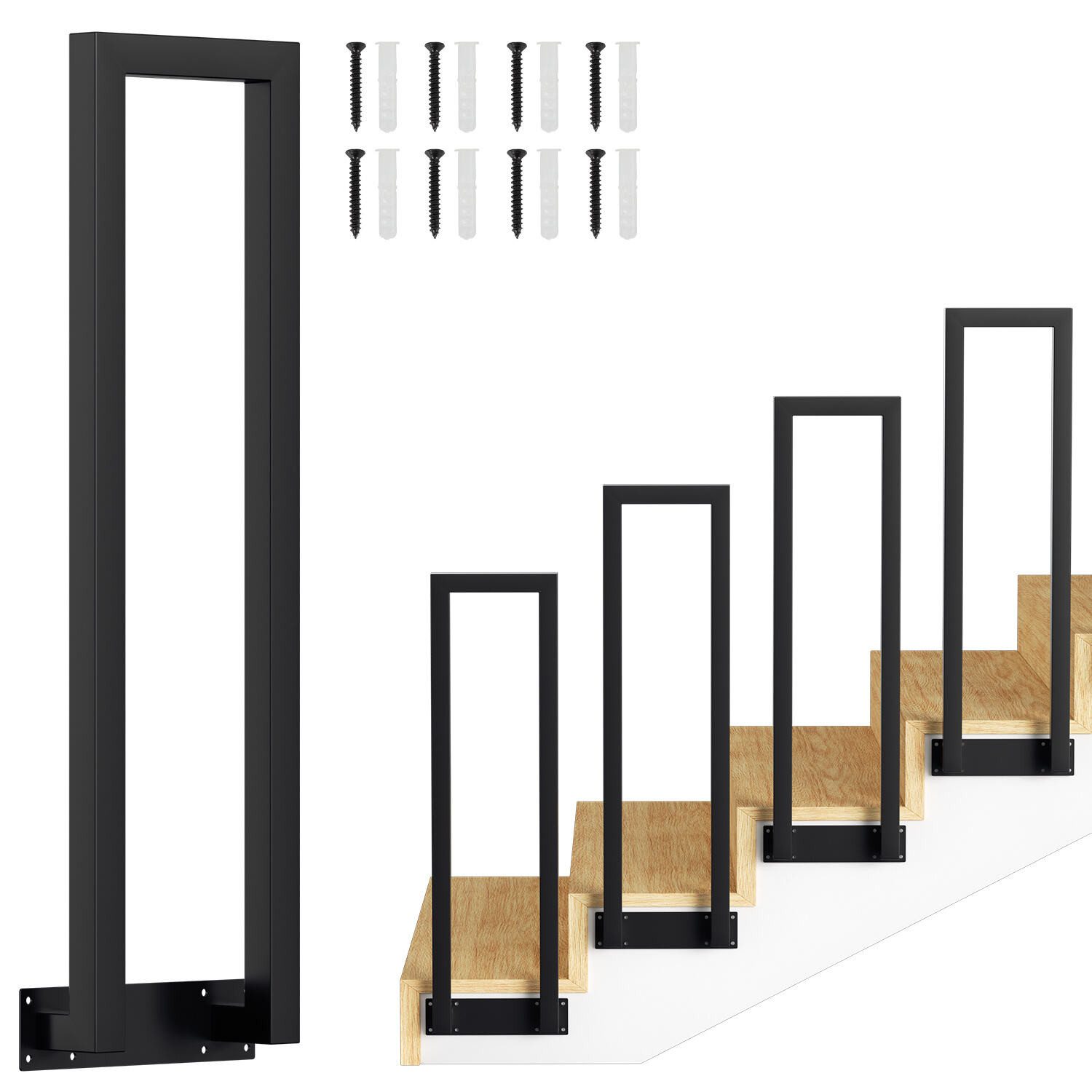 Clanmacy Treppengeländer U-förmige Eisen Handlauf Geländer Seitliche Montag günstig online kaufen