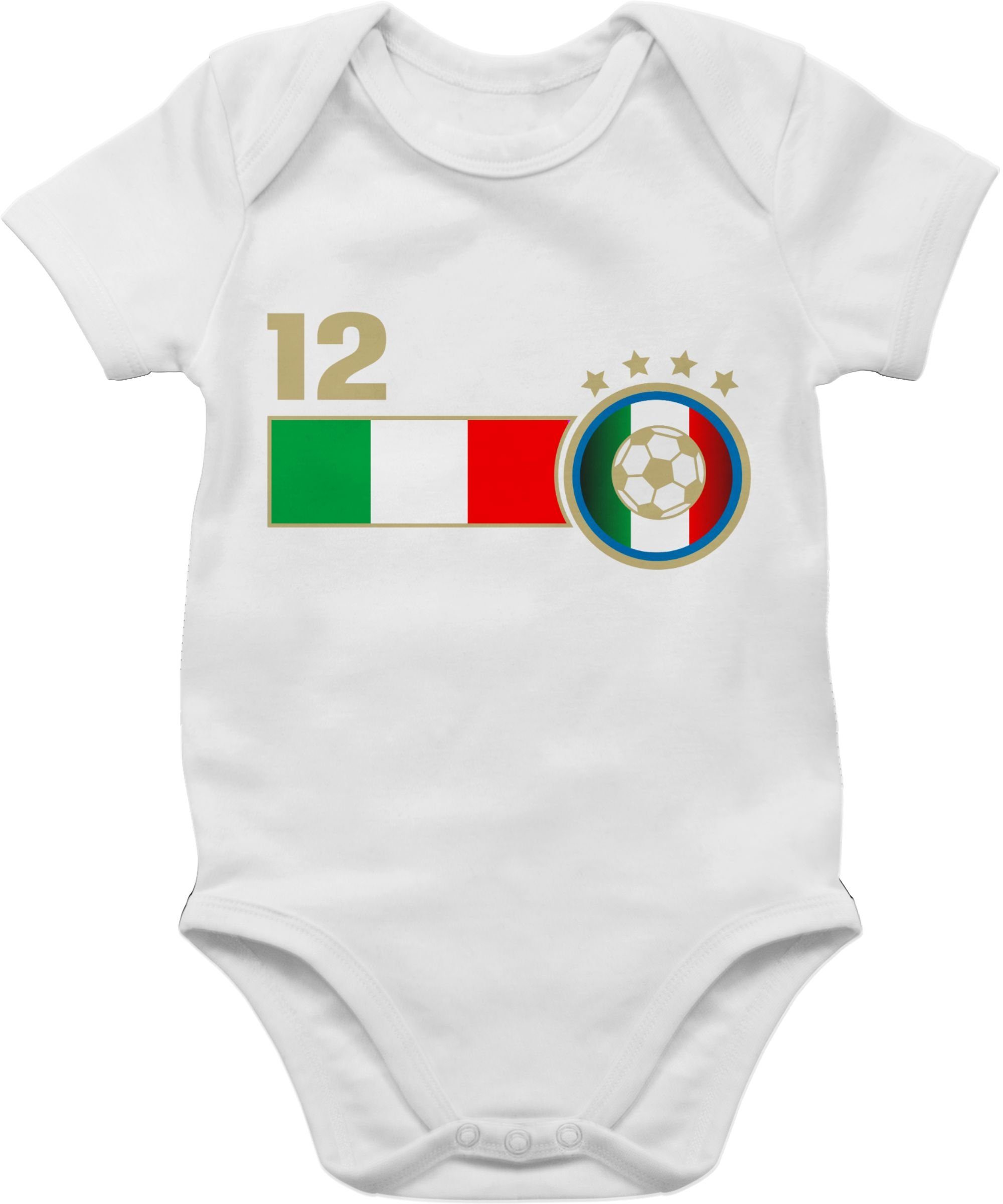 Fussball Mann Mannschaft Baby 2024 EM Shirtbody Weiß 12. Shirtracer 2 Italien