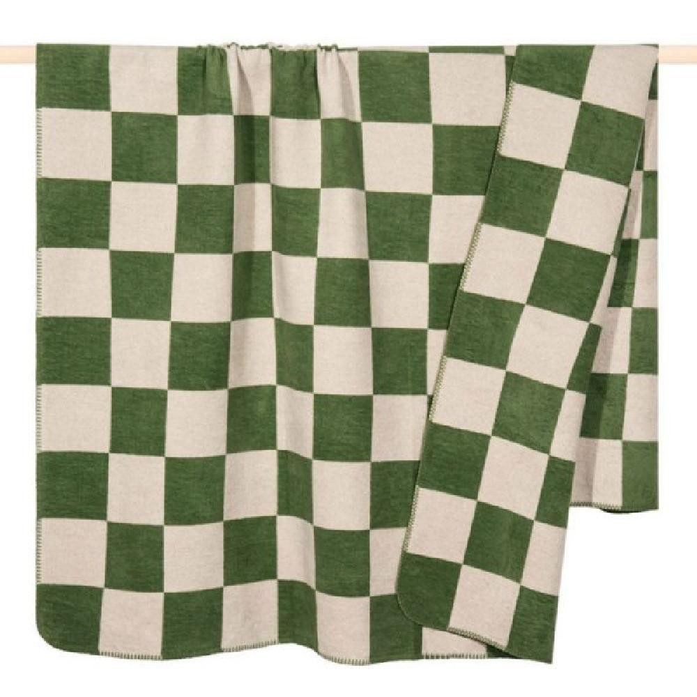 Wohndecke Decke Chess Karomuster Sand Green günstig online kaufen