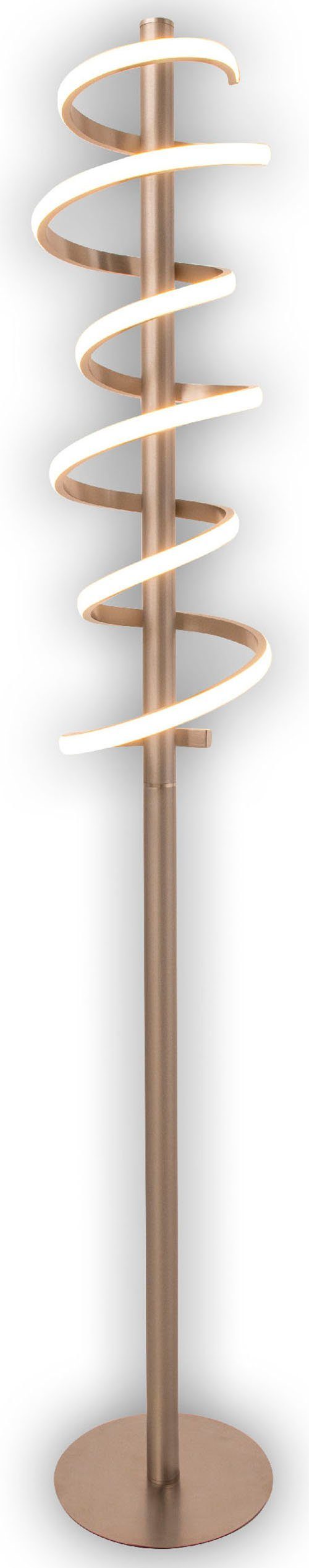 näve LED Stehlampe Belleza, Dimmfunktion, LED fest integriert, Warmweiß, Flurleuchte warmweiß, H: 140cm, 27W, silberfarben, IP20, dimmbar