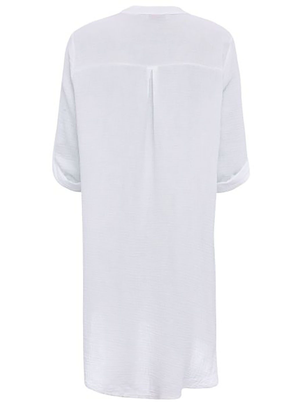 Zwillingsherz Schlupfbluse "Rom" verlängerte Rückenpartie, V-Neck, Turn-Up Ärmel, Musselin
