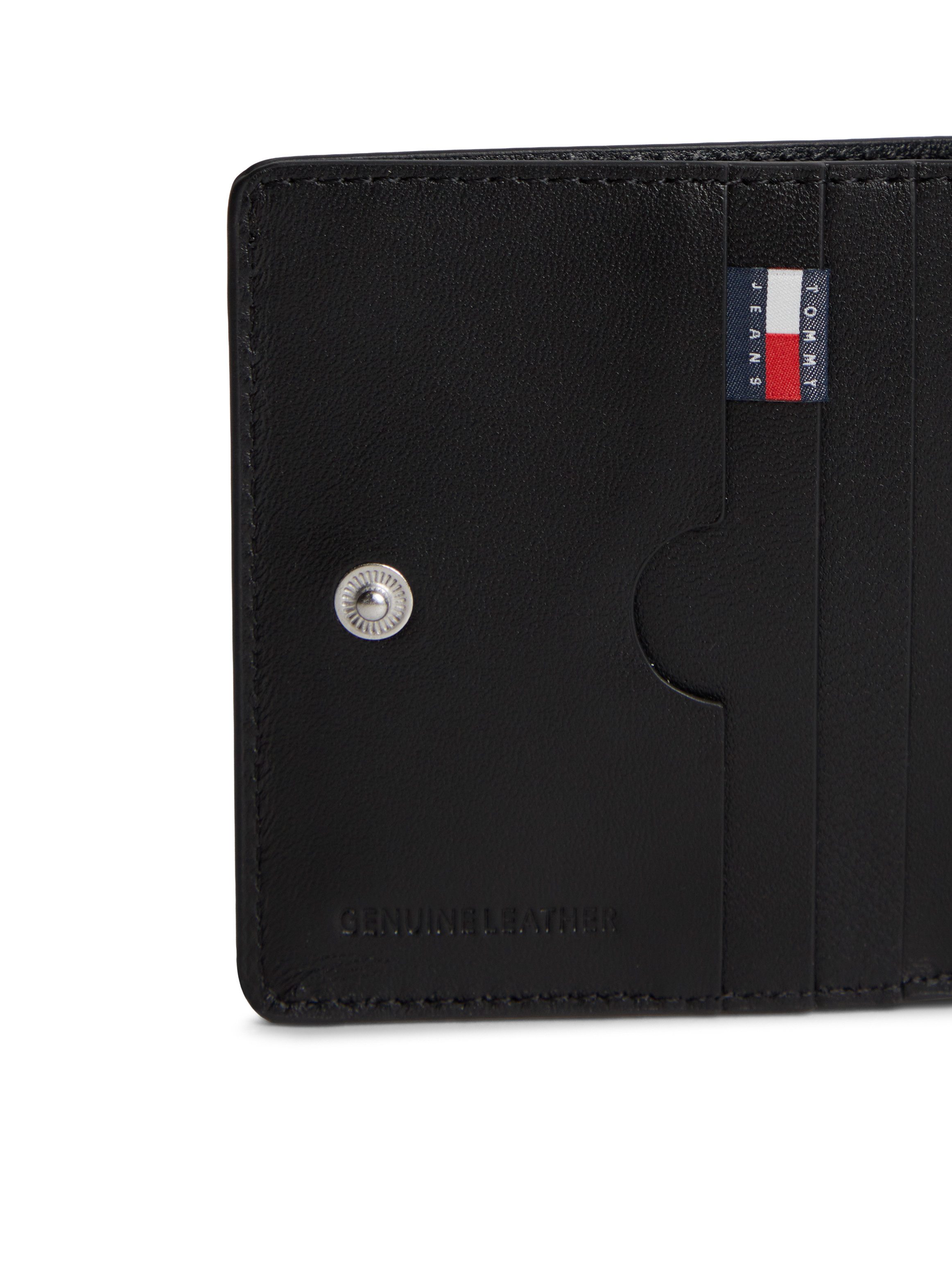 Tommy Jeans Geldbörse TJM HERITAGE LEATHER CC & COIN, Herren Geldbeutel, Portemonnaie mit Druckknopf – Bild 3 von 4