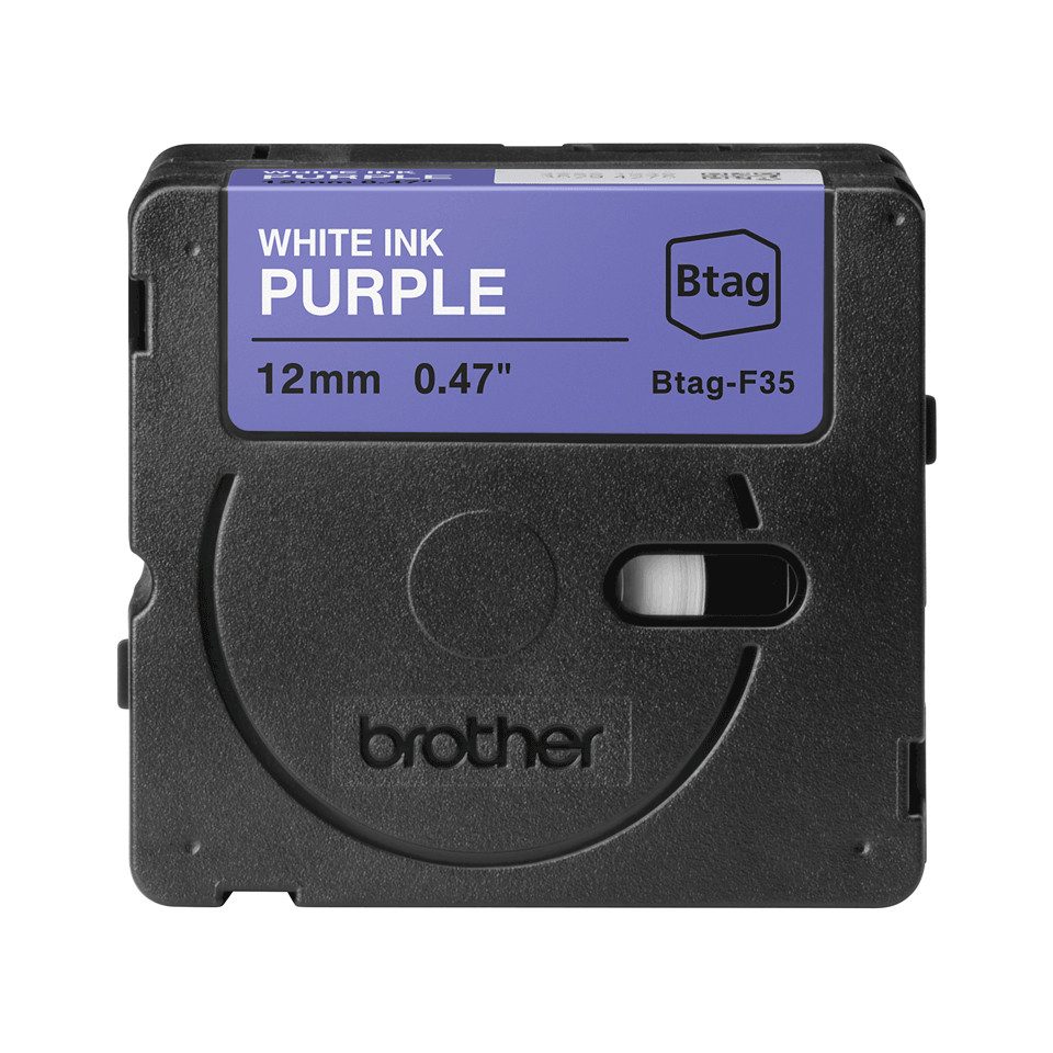 Brother Schriftband BTAG-F35 Weiß auf Lila 12 mm x 4 m Tintenpatrone