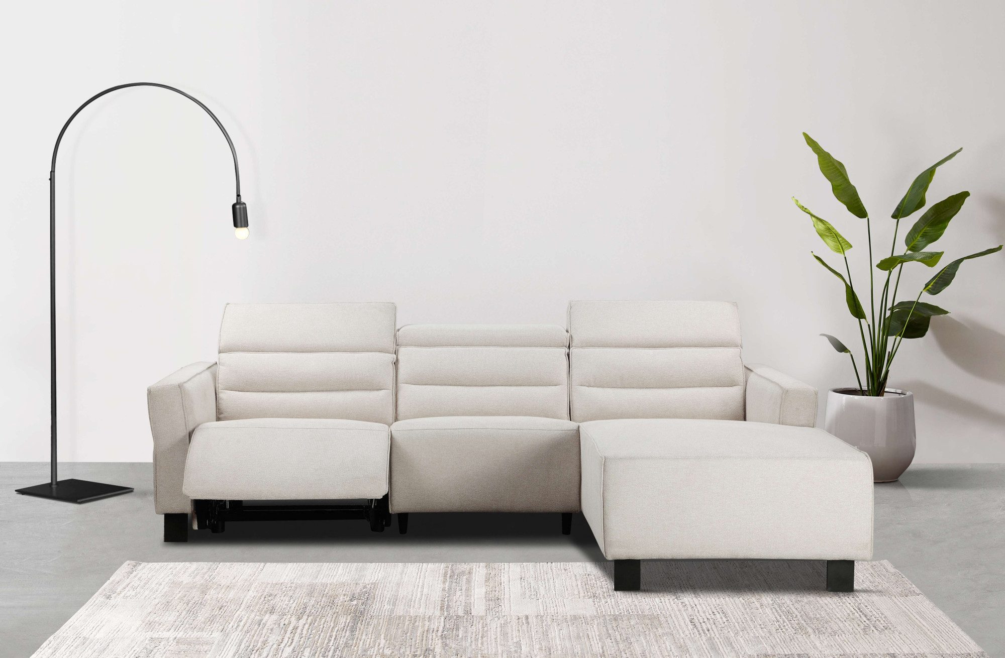 Places of Style Ecksofa "Carpari, L-Form, 263 cm, manuelle o. elektrische R günstig online kaufen