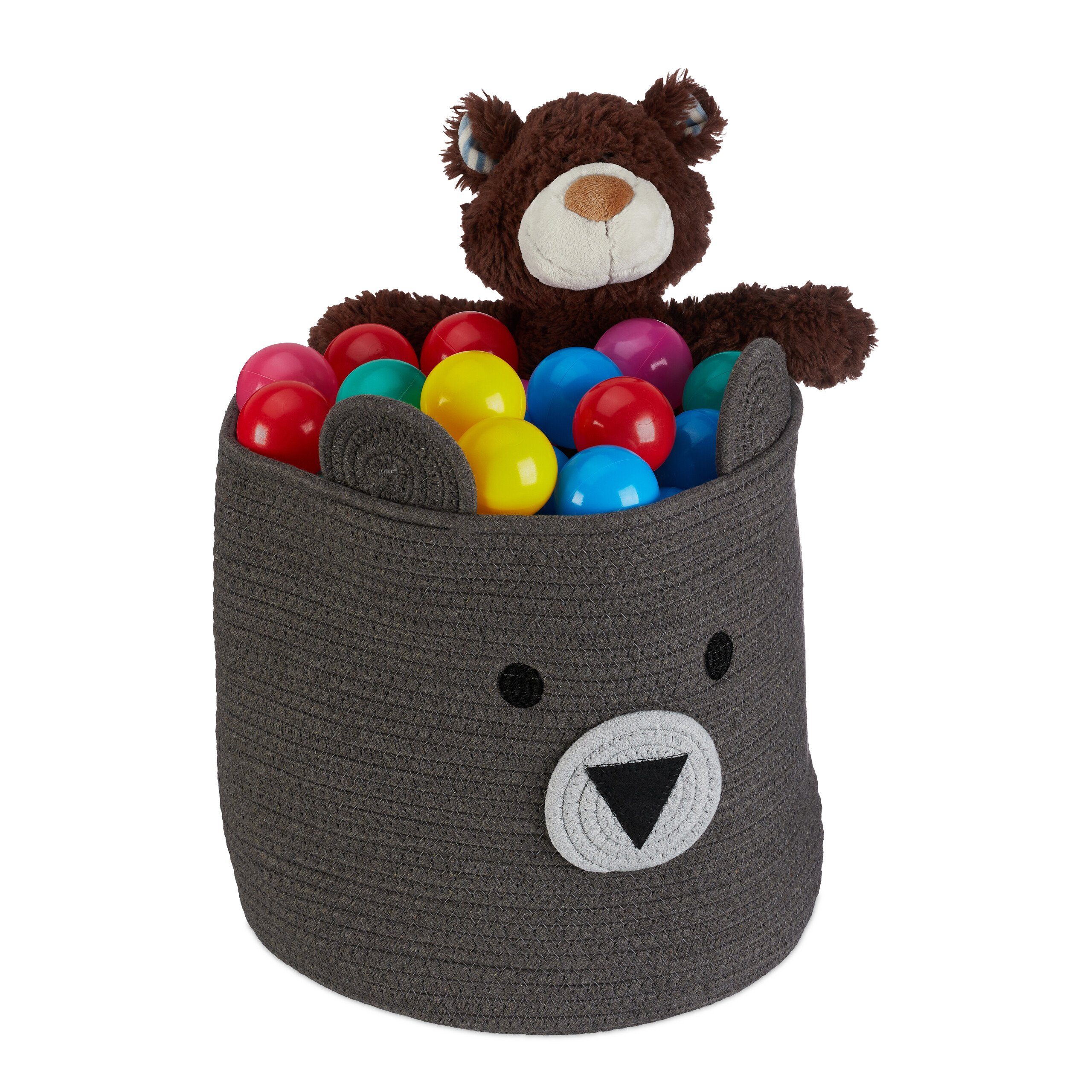 relaxdays Aufbewahrungskorb Kinder Aufbewahrungskorb (1 St), Bär