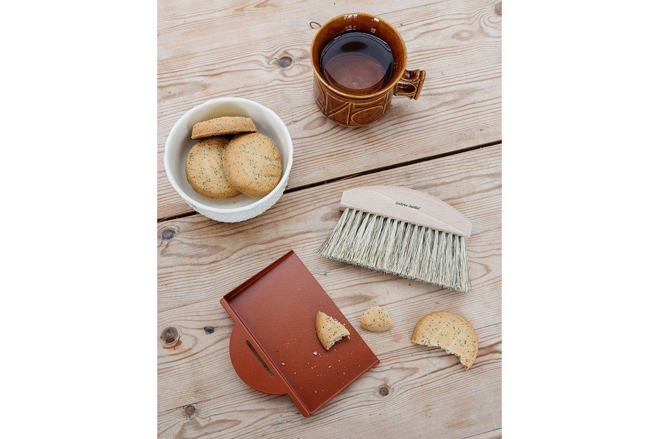 Andrée Jardin Krümelkehrer Krümelbesen Set Clynk Natural Collection brick