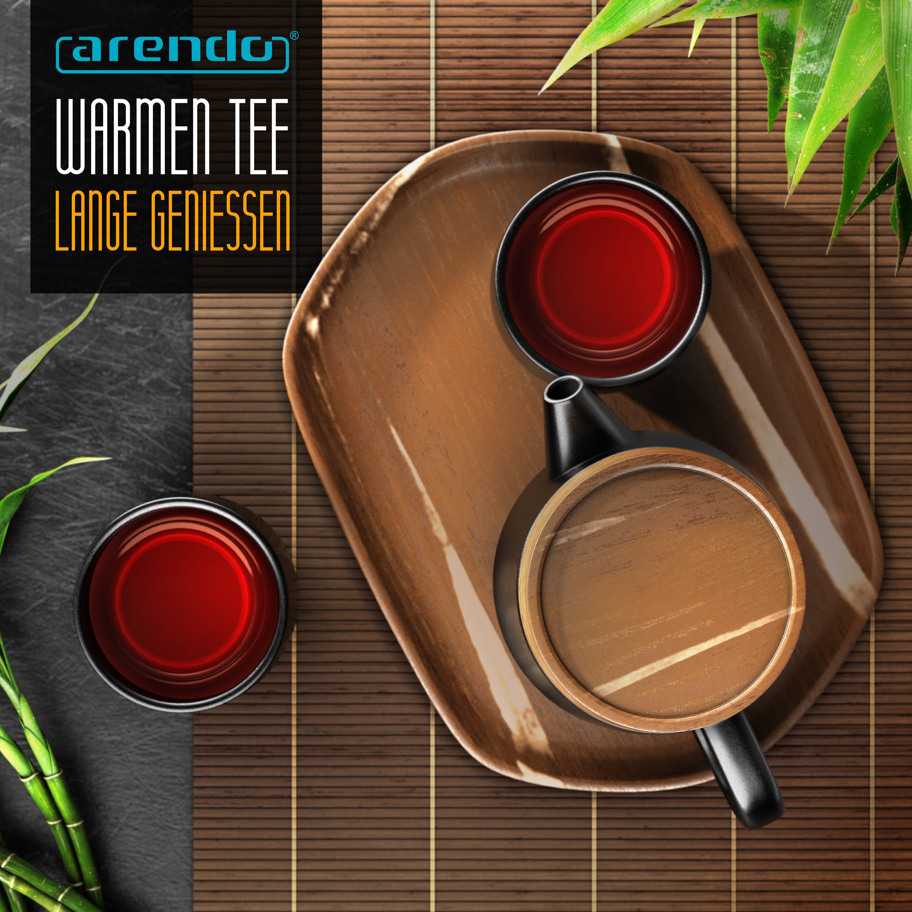 Arendo Teeservice Keramik Teekannen Set 0,6 L, modernes japanisches Design mit Teesieb (5-tlg), 2 Personen, Porzellan / Keramik, Porzellan, Teekanne mit Deckel  – Bild 5 von 5