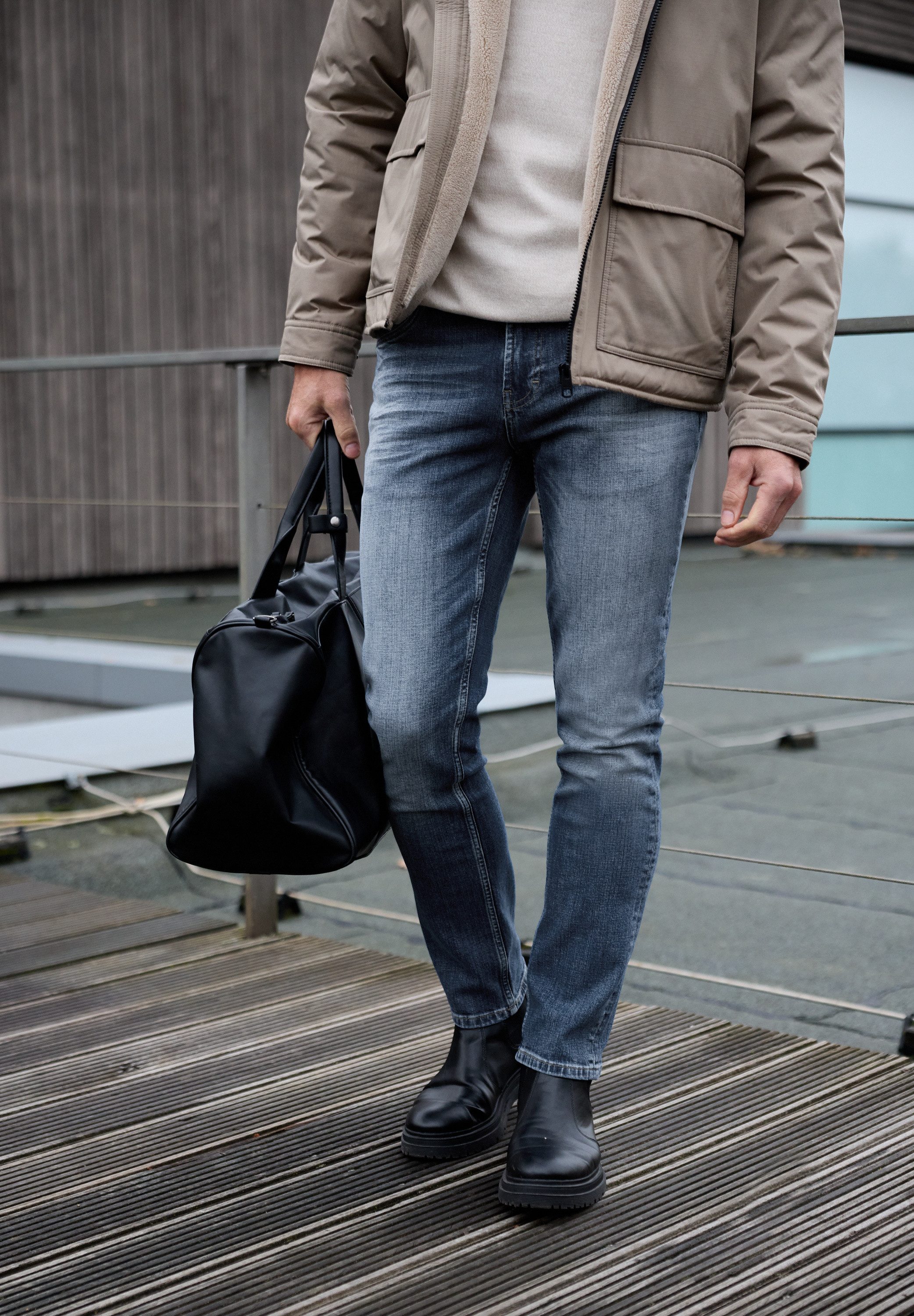STREET ONE MEN Regular-fit-Jeans aus Baumwolle mit Stretchanteil