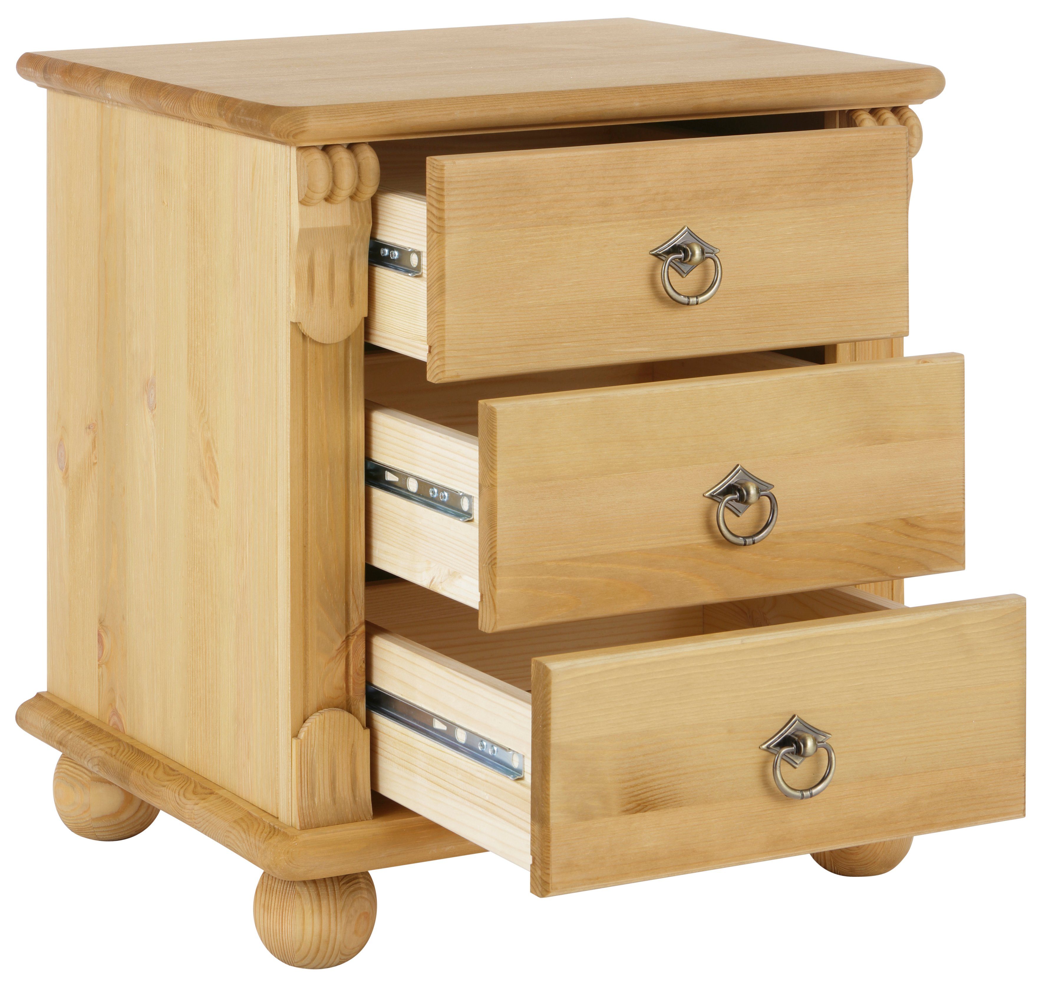 OTTO home Nachtkommode Tessin, aus massiver FSC®-zertifizierter Kiefer, mit 3 Schubladen