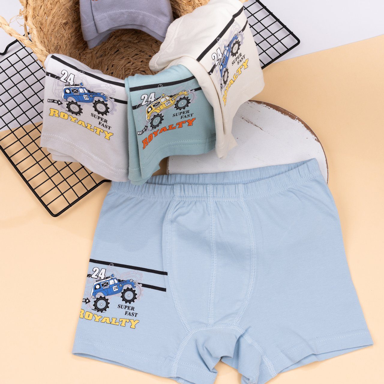 LOREZA Boxershorts 5er Set Jungen Boxershorts - Rallye - Bunt (Spar-Packung, 5-St) – Bild 5 von 5