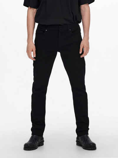 ONLY & SONS Slim-fit-Jeans »Slim Fit Jeans Basic Black Denim Hose ONSLOOM Tapered Trousers« (1-tlg) 3974 in Schwarz