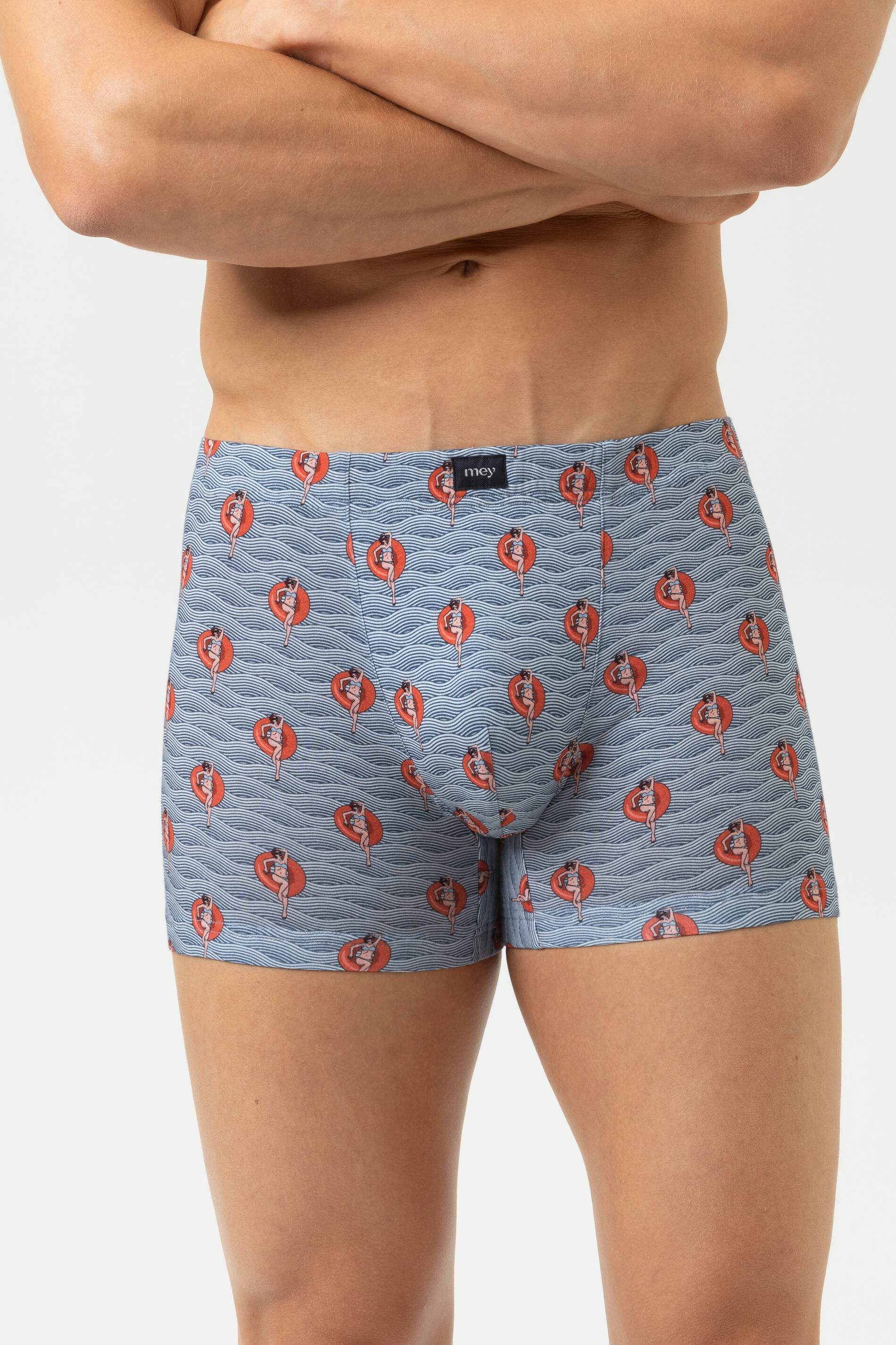Mey Trunk Mey Long Shorty Serie Wave Swing mit Print (1-St., 1) Moderne Trunks, Gemustert, Atmungsaktiv, Baumwoll-Mix