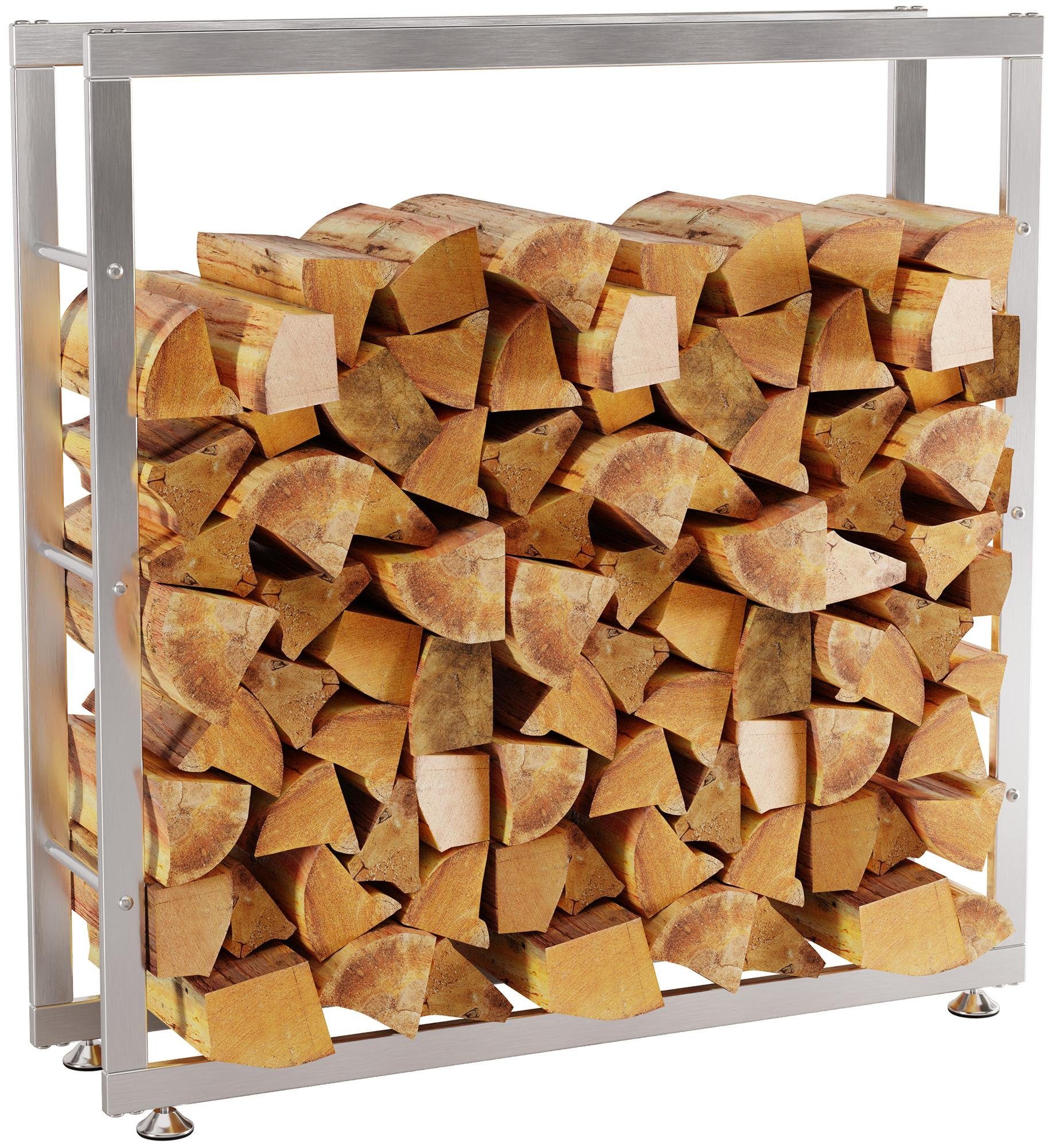 CLP Kaminholzregal Keri V2, BxTxH:100x25x100 cm, (1er), aus Edelstahl