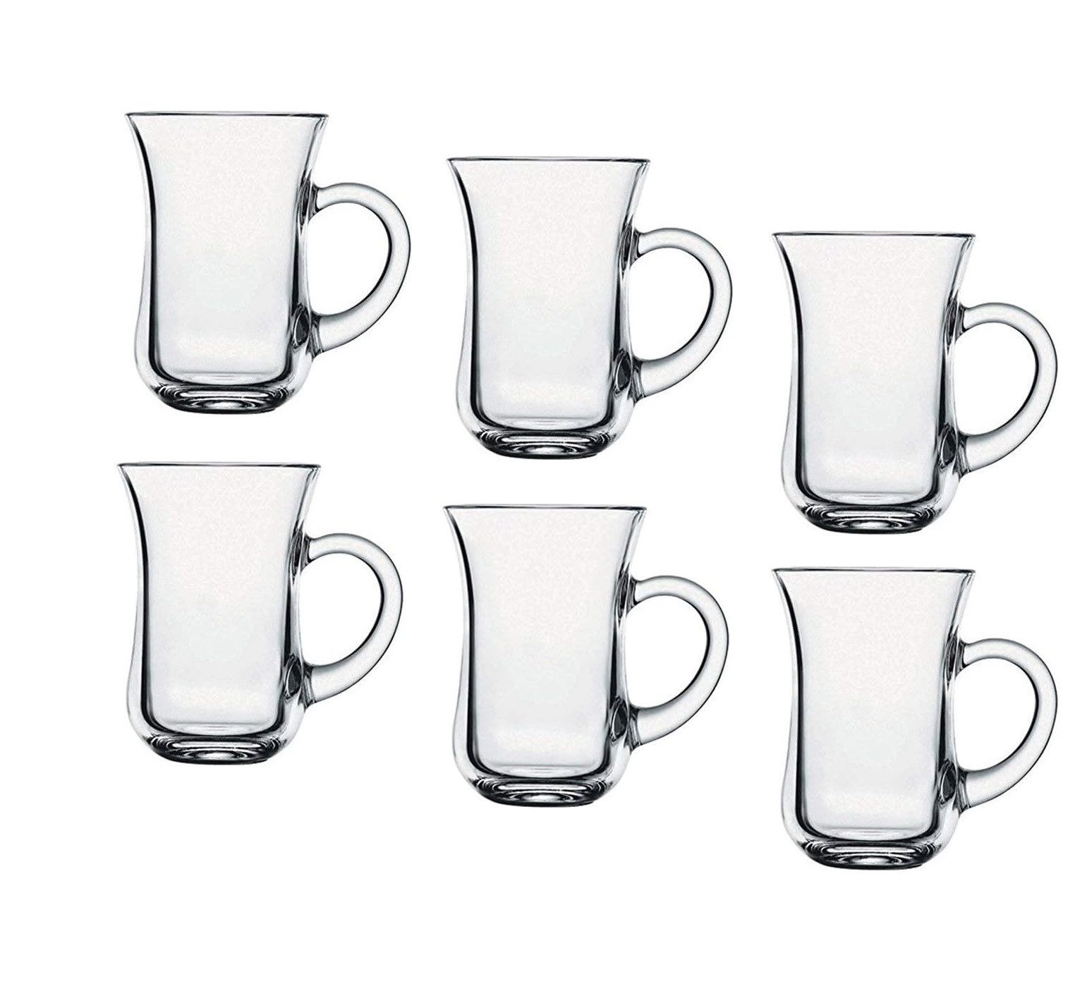 Teeglas Teegläser 6 er Set mit Henkel 135 ml Fassungsvermögen Red Cherry