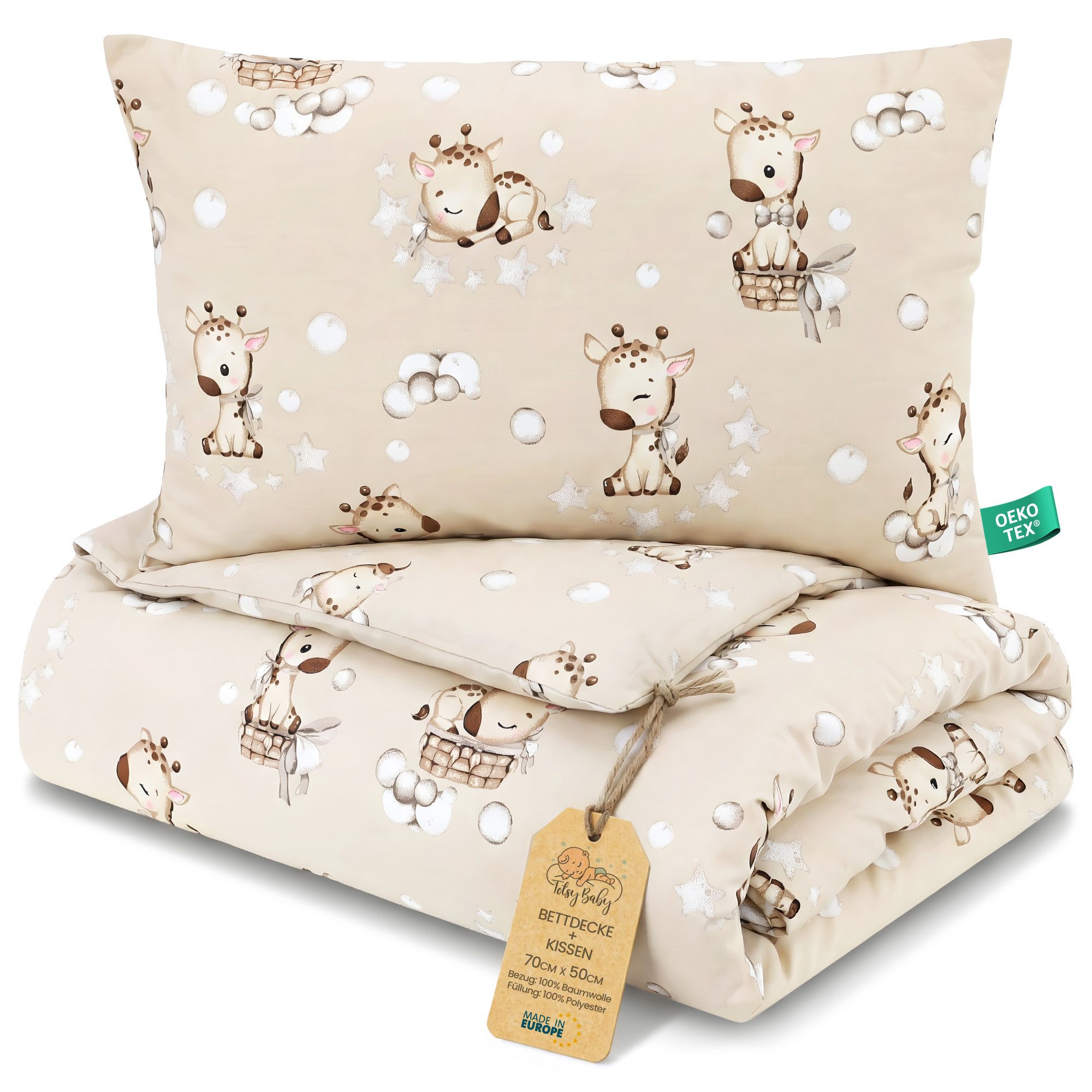 Totsy Baby Babybettwäsche Kinder Bettdecke ohne Bezug – Baby Decke und Kissen Set aus Baumwolle