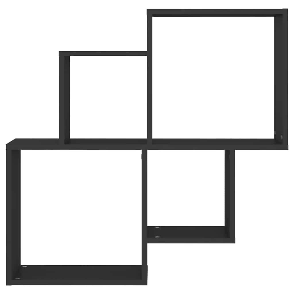furnicato Regalwürfel Stylisches Würfel-Wandregal 80 x 15 x 78,5 cm in Schwarz