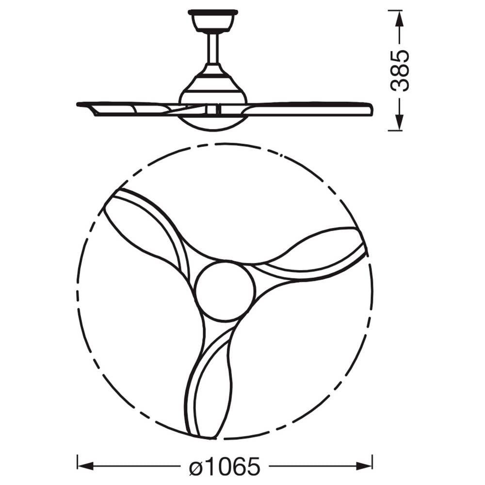 Osram Bodenventilator Ceiling Fan Bise 1065mm 48W CCT RGB Deckenventilator 48 W 1065 mm, mit Beleuchtung, mit Fernbedienung, Dimmbar, Timer