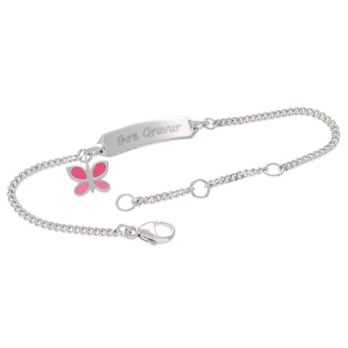 trendor Kettenanhänger 21844, Armband mit Namen für Kinder 925 Silber 925 Gravurband 14,5 cm