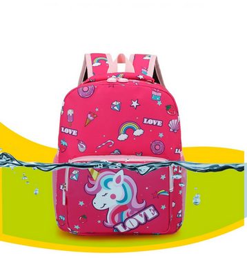 TPFLiving Kindergartentasche mit gepolsterten Schulterriemen (Mädchen Einhorn Rucksack Kindergarten geeignet), Mädchen Kinderrucksack Einhorn Regenbogen in 4 Farben zur Auswahl