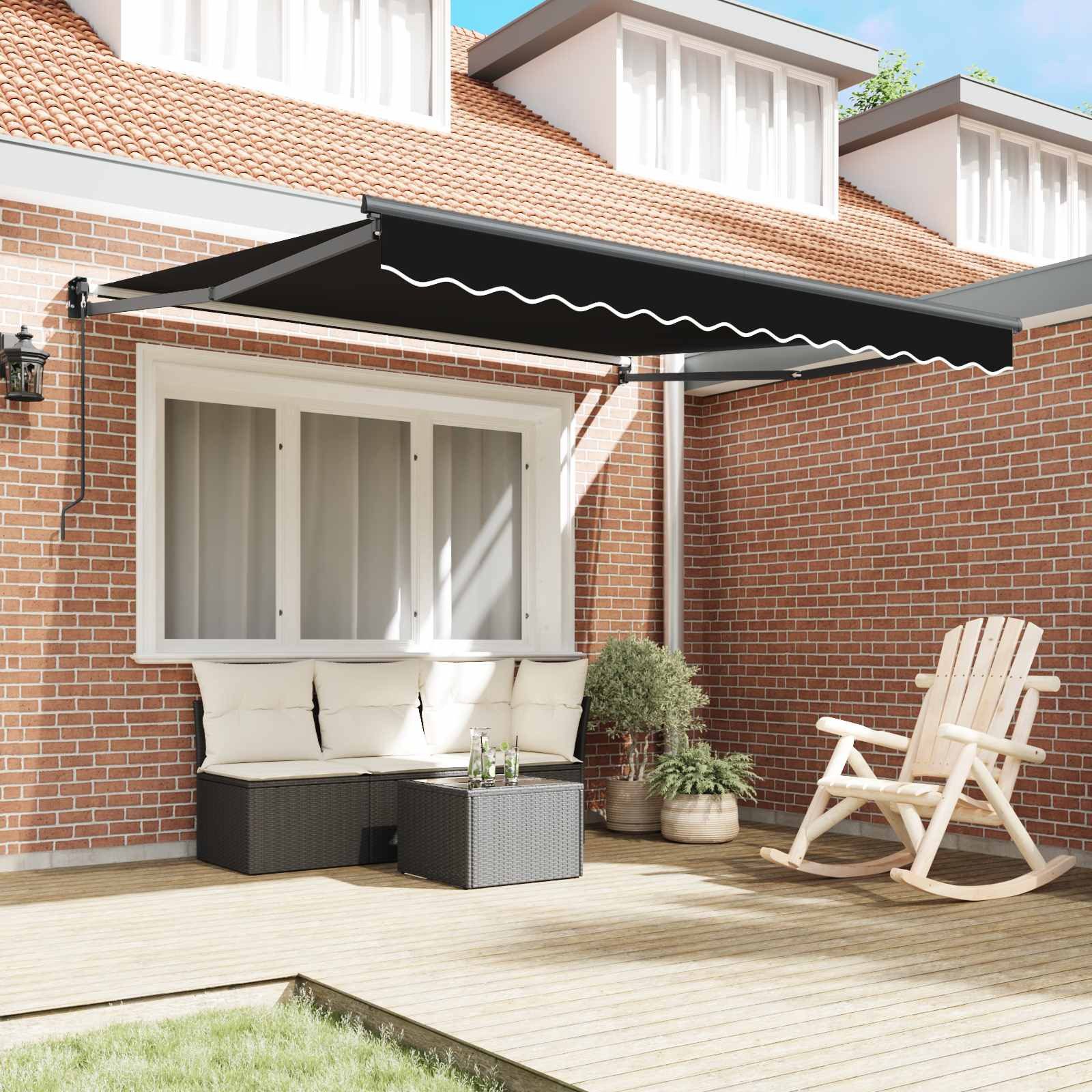 vidaXL Markise Ausziehbare Markise Schwarz 300 x 250 x 165 cm (1-St)
