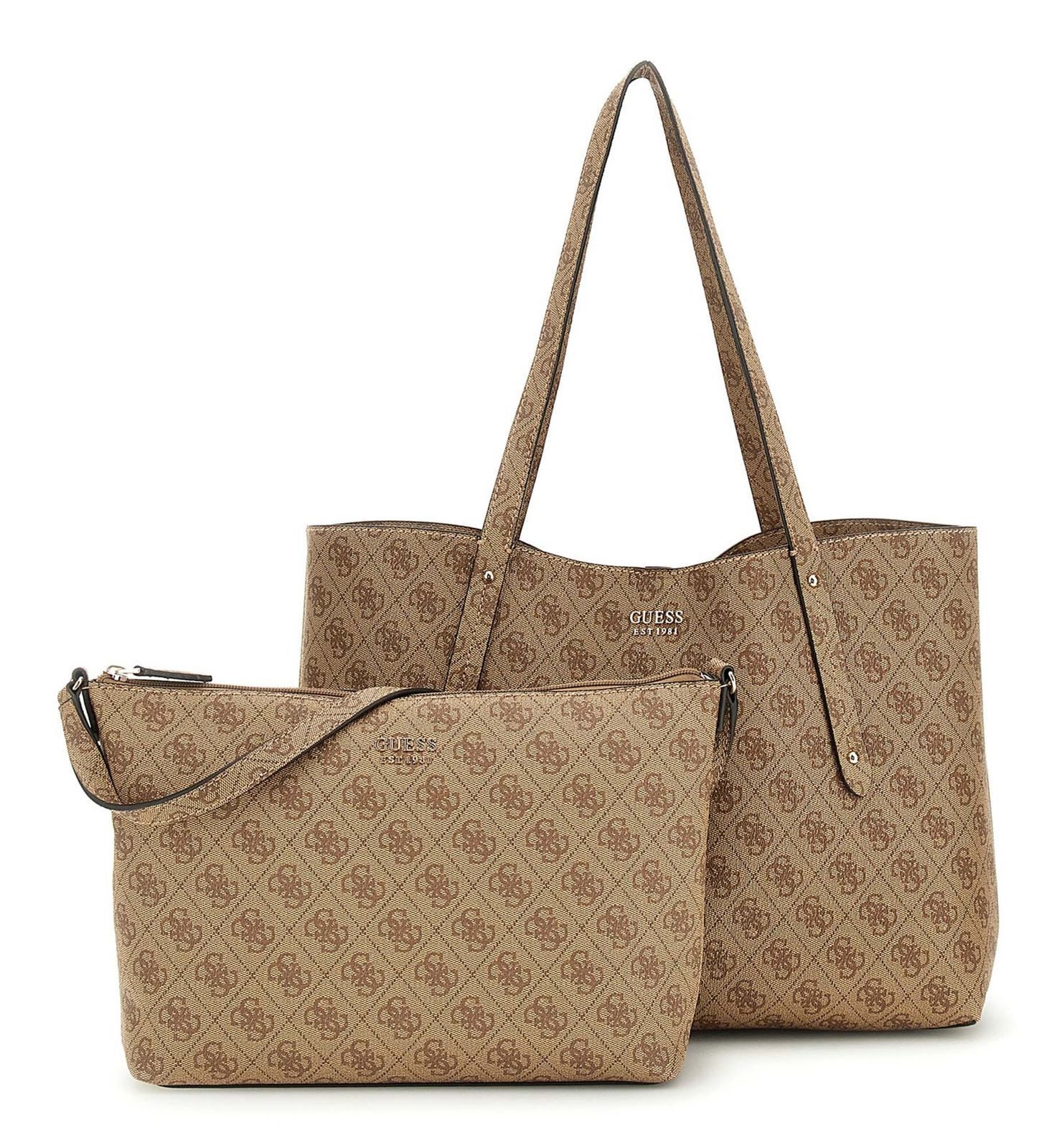 Guess Damen Guess Tasche Hellbraun GUESS Schultertasche Noelle