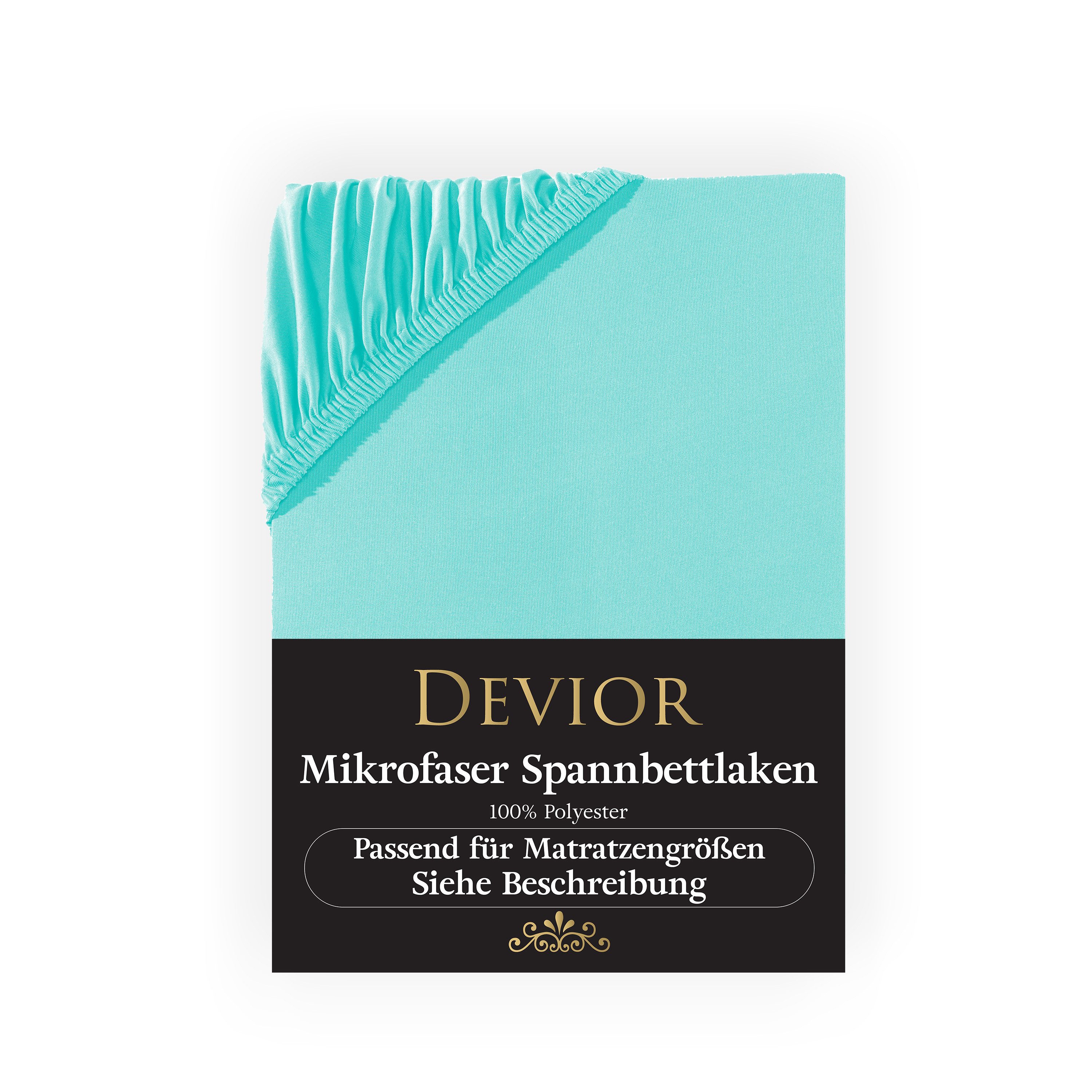 Devior Spannbettlaken aus 100% Mikrofaser mit 135 g/m², schnelltrocknend mit Einlaufschutz, Jersey, Gummizug: Rundumgummizug, für Standardmatratzen bis 22cm - Microfaser Spannbetttuch 90 x 200 cm
