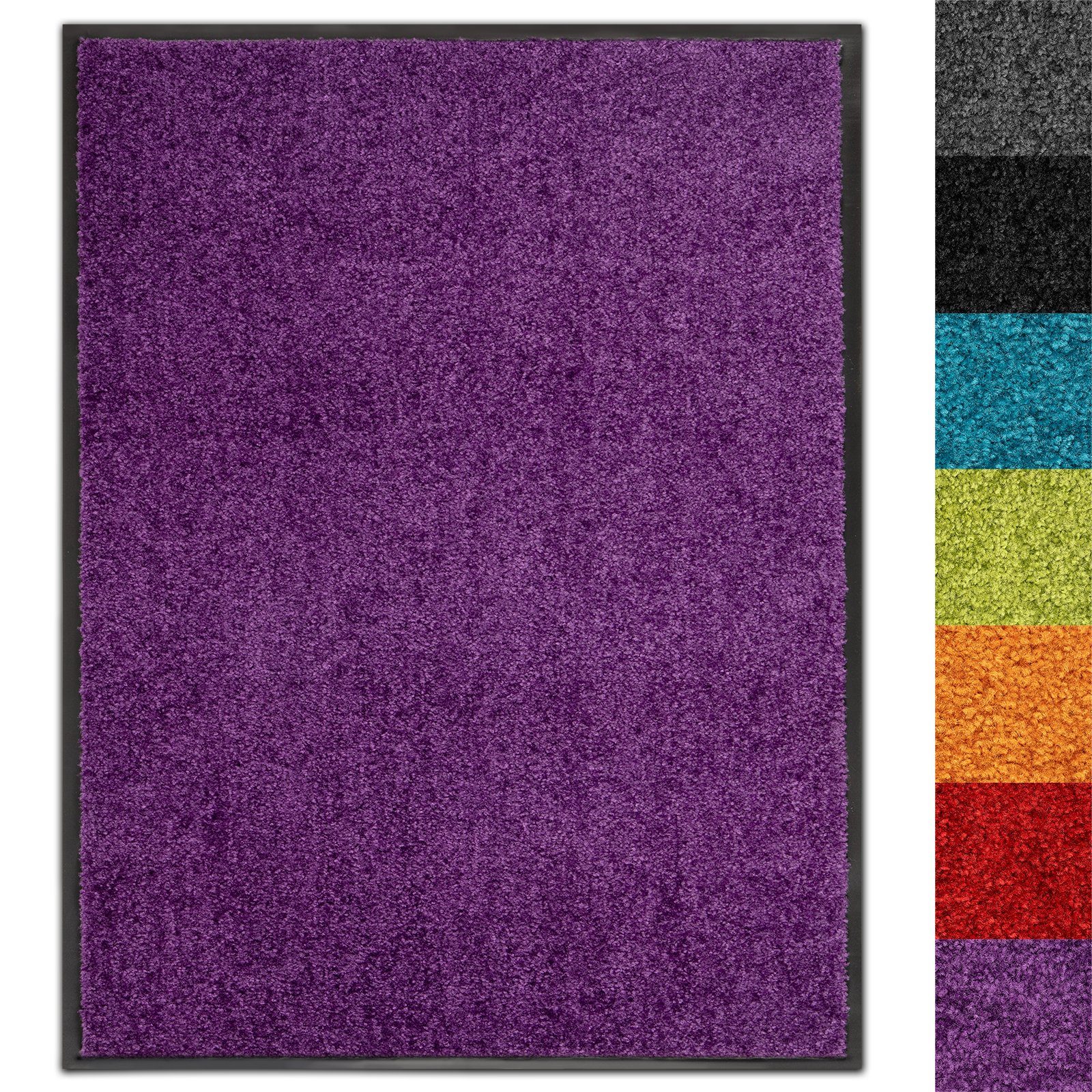 Use&Wash,verschiedene Farben Lila Höhe: Rechteckig, Schmutzfangmatte mm, Sauberlaufmatte, Fußmatte Karat, & 8 Größen,