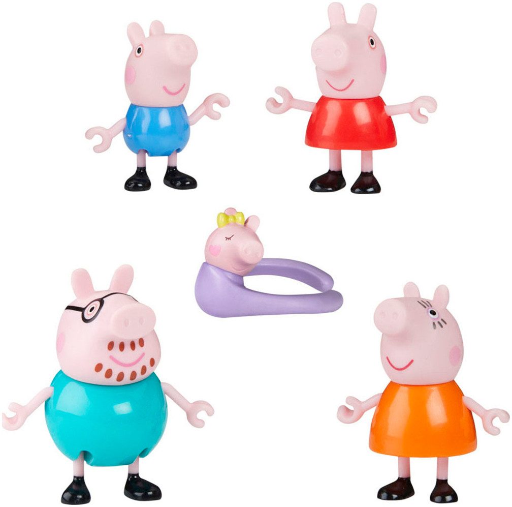 Hasbro Spielfigur Peppa Pig Peppas fünfköpfige Familie, (Set)