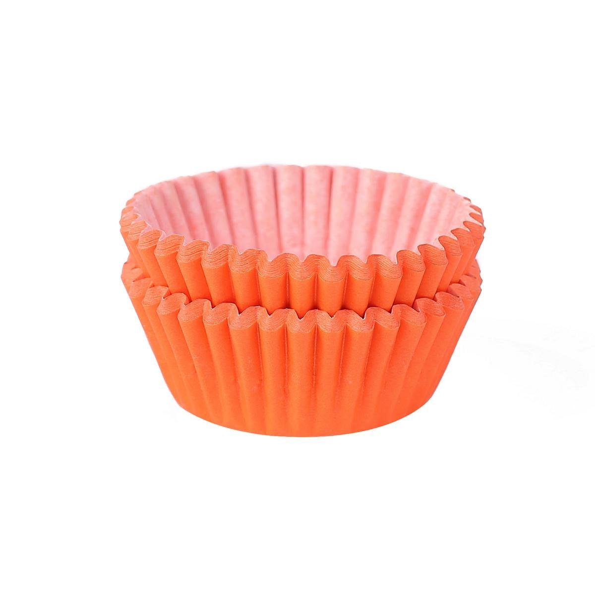 Miss Bakery's House Muffinform Mini Muffinförmchen, (Orange 200-tlg), kleine Papierbackförmchen für Mini-Cupcakes und Minimuffins
