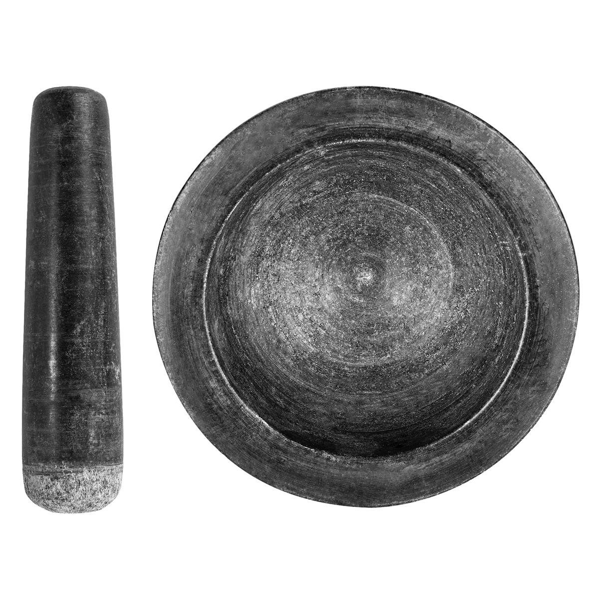 Intirilife Mörser, (2-tlg), Mörser mit Stößel aus Naturstein Granit - 16cm Durchmesser