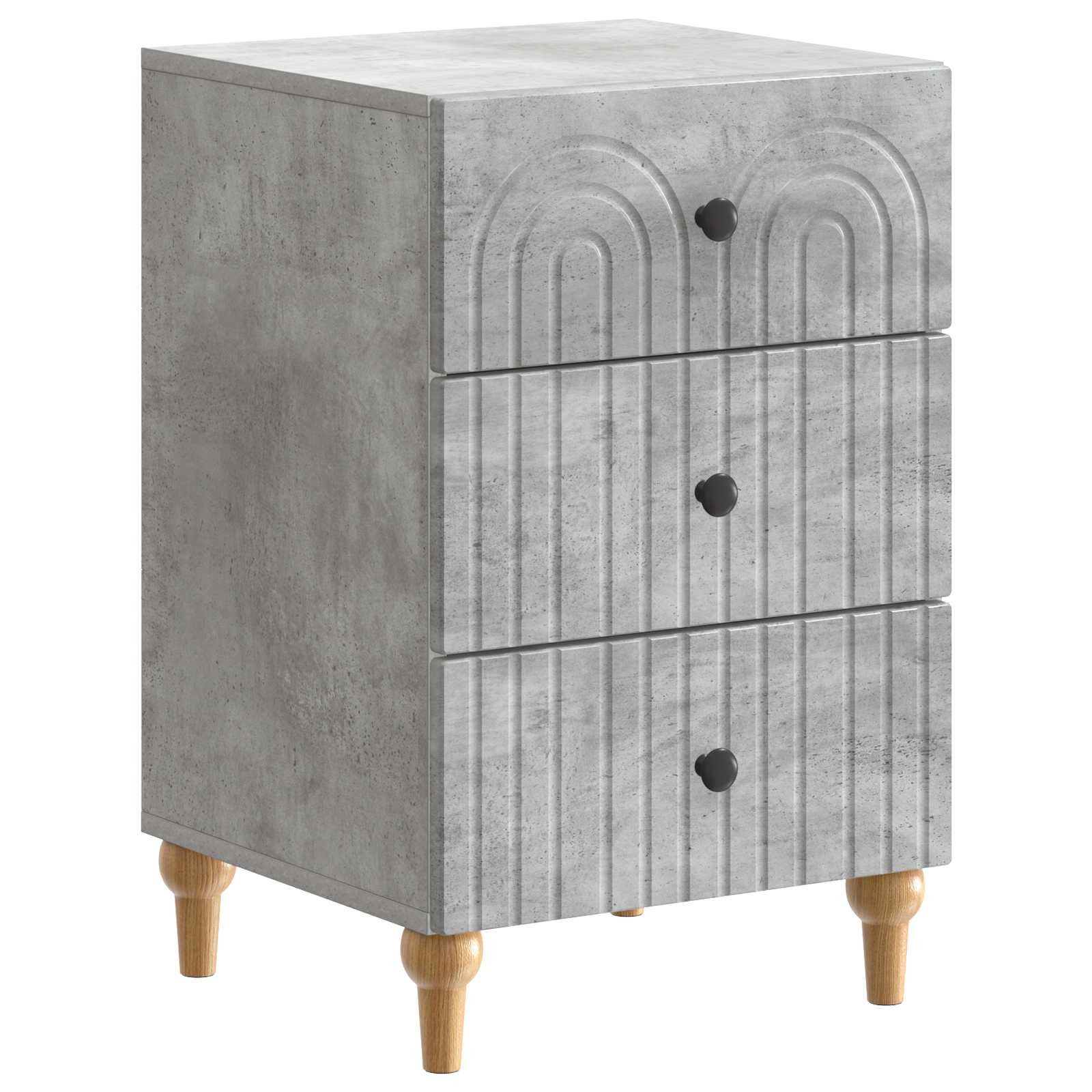 vidaXL Nachttisch 43x 41 x 66,5 cm Nachttisch Nachtschrank Nachtkommode Betongrau 43x 41