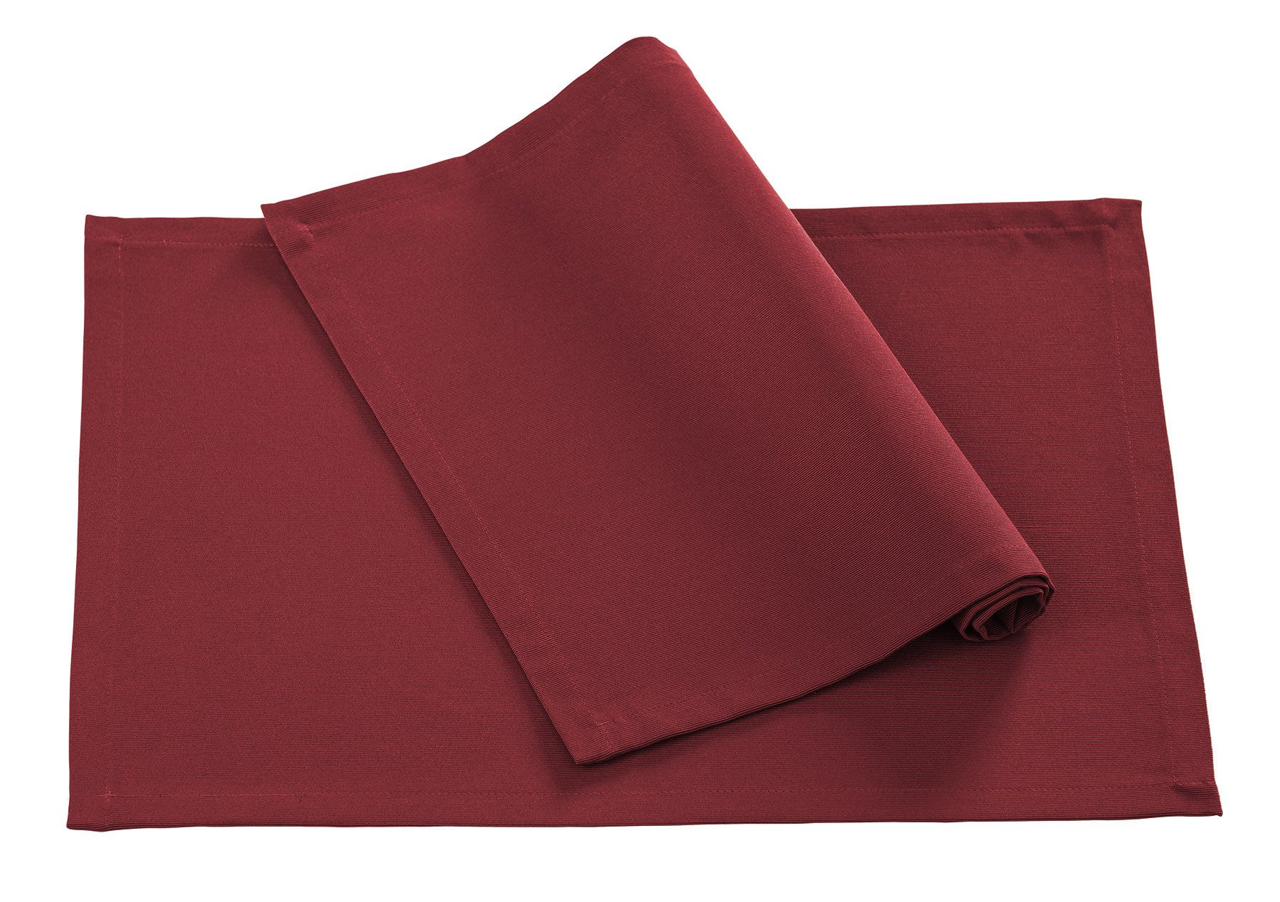 PICHLER Platzset Rips uni, gerippt Tischset 6er Set 50 x 35 cm COMO Rechteck burgund, (Spar-Set, 6-St., 6 Platzdecken), Platzset Tischset Esszimmer Küche
