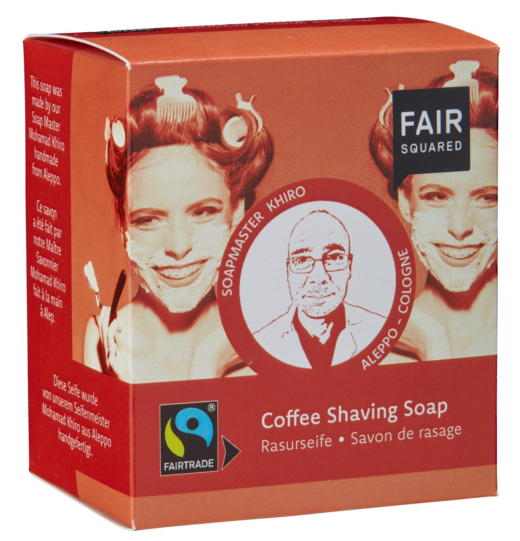 die 4,5% Rasurseife 160 - Fair Gesichtsseife FAIR Gesichtspflege Kaffee tägliche Rasur Herrenseife SQUARED für Überfettungsgrad: - g, mit 1-tlg., Squared
