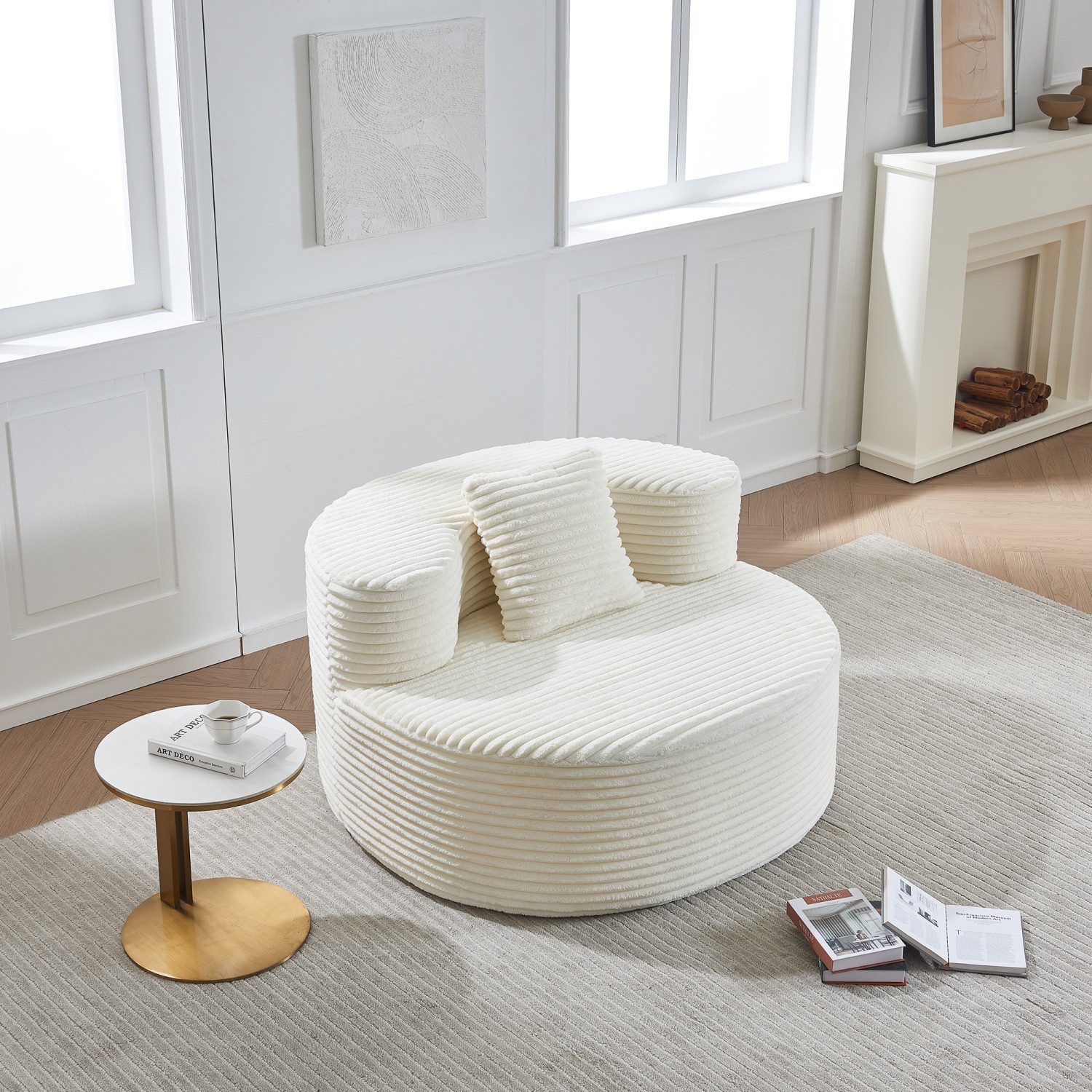 ANYSUN Sitzsack Sofa Einzelsofa,Sessel,Cloud Couch,Sofa Indoor Lounge (rundes Design für Lesen,-Kein Zusammenbau, Abriebfester Lounge Sessel), für Erwachsene & Jugendliche,Wohnzimmer, Schlafzi