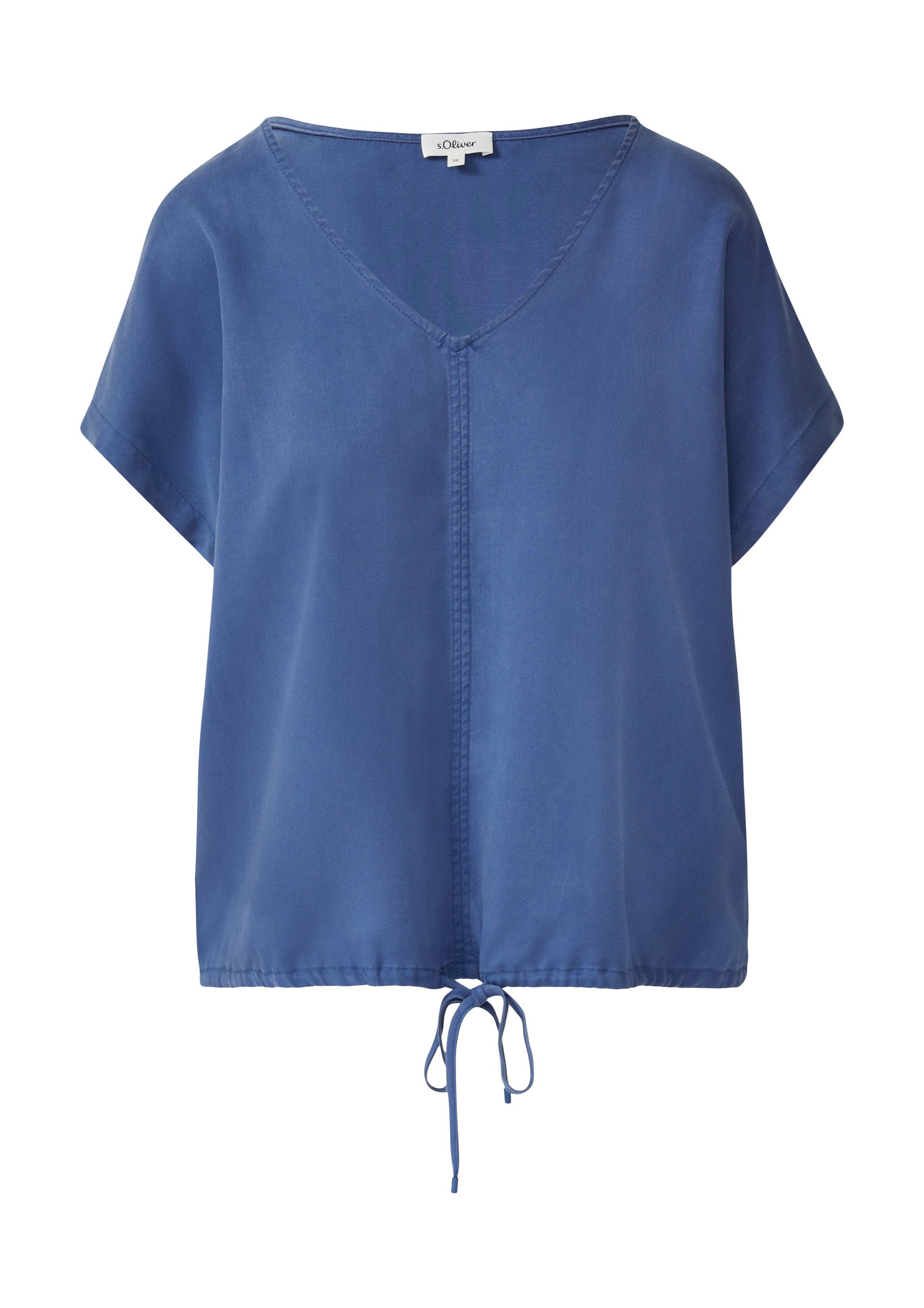 s.Oliver Blusentop Bluse Ärmellose Bluse aus Lyocell mit Tunnelzug am Saum günstig online kaufen