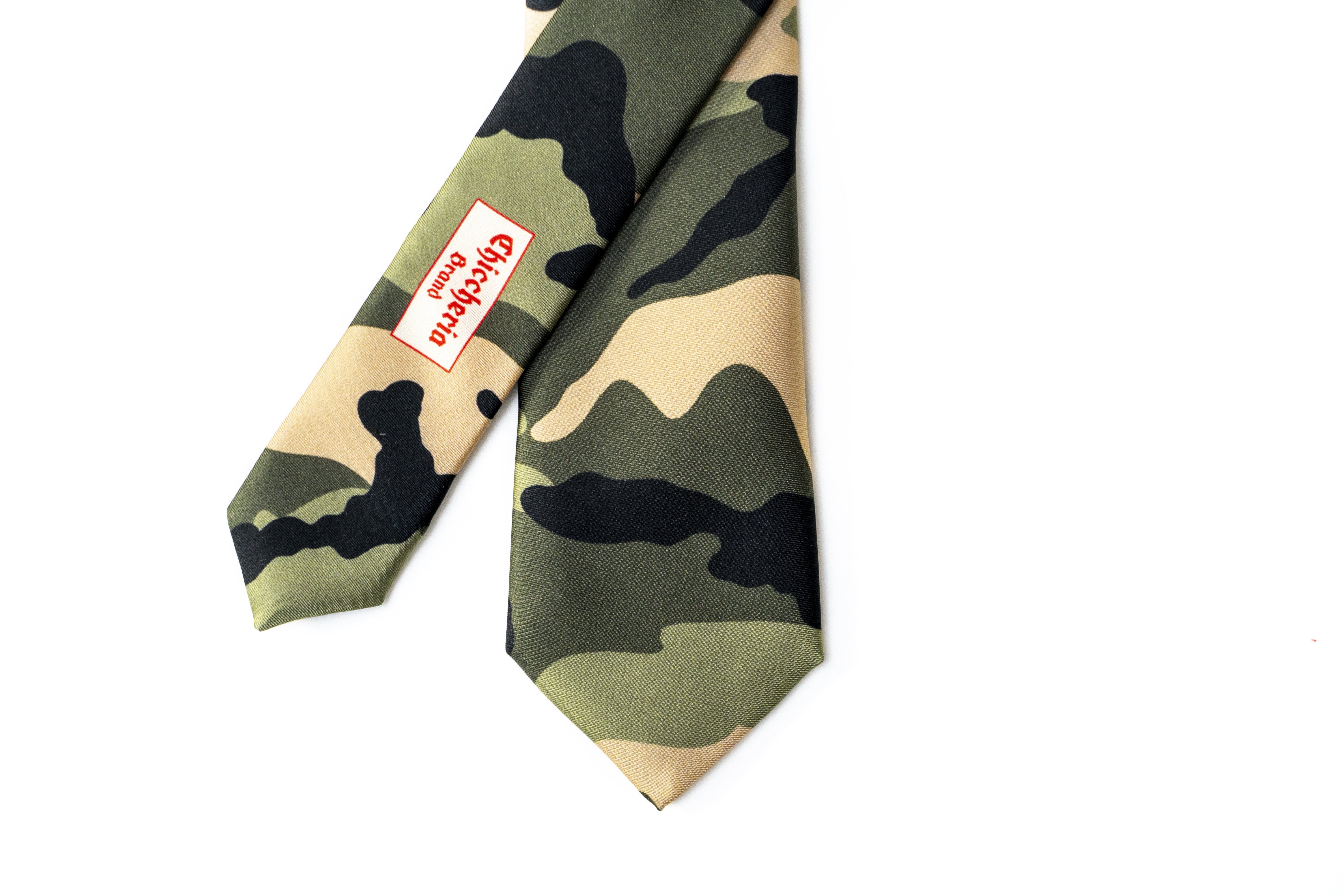 Chiccheria Brand Krawatte aus Seide, Made in Italy Camouflage