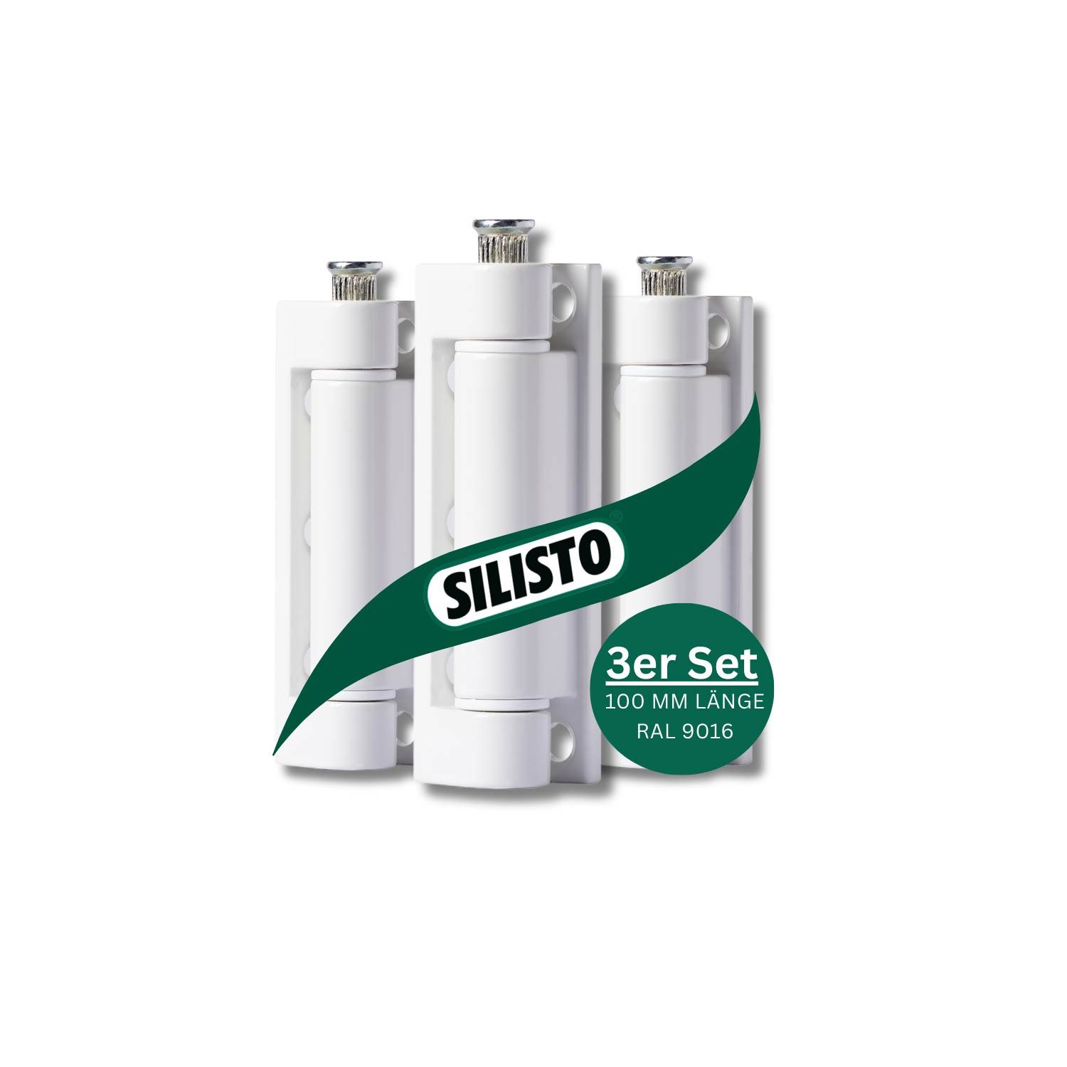 Silisto Fensterbeschlag 3x Türscharnier Fensterband Weiß oder Braun für Türen und Fenster (3 St., Seitlich oder oben montierbar für Kippfenster sowie Türen), Kunststoffbuchsen für sanftes Öffnen und Schließen