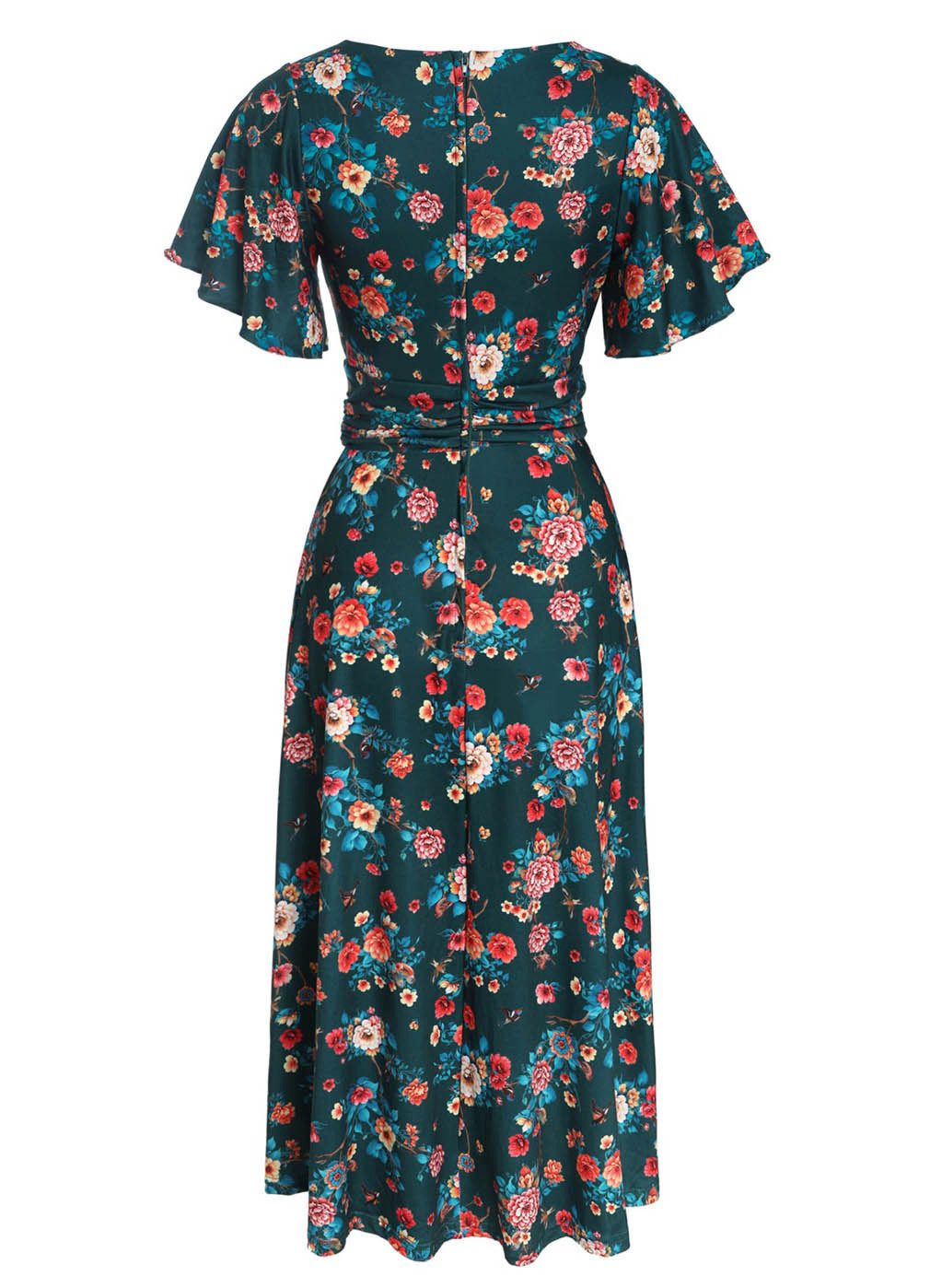 Dolly and Dotty A-Linien-Kleid Donna Green Vintage Floral Retro Rockabilly 50er