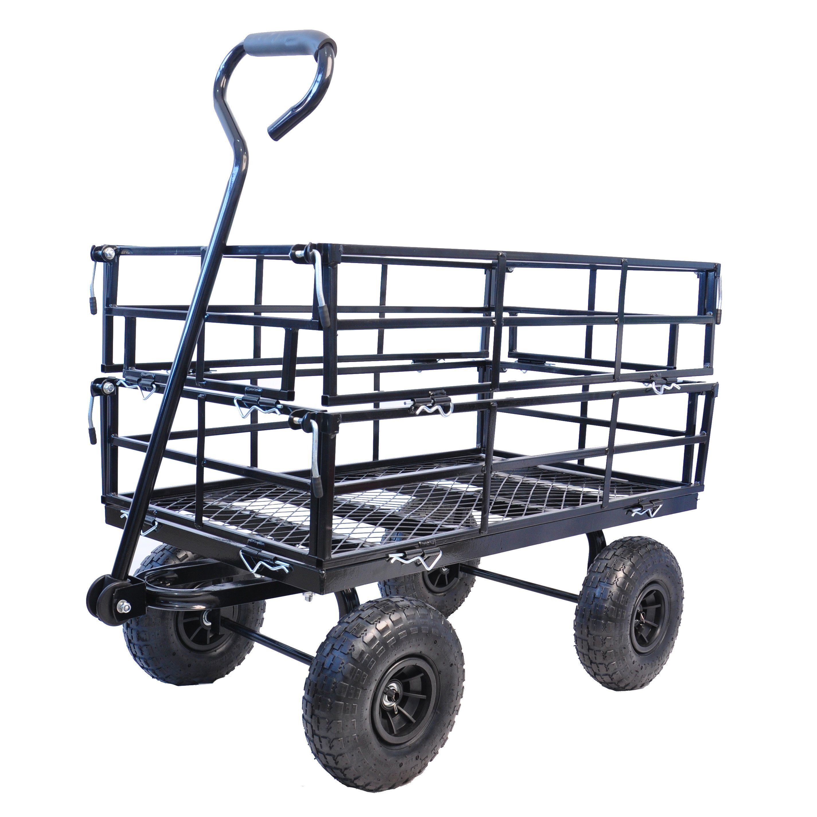 REDOM Bollerwagen Gartenwagen Gerätewagen Gartenkarre (erleichtern den Transport von Brennholz) schwarz