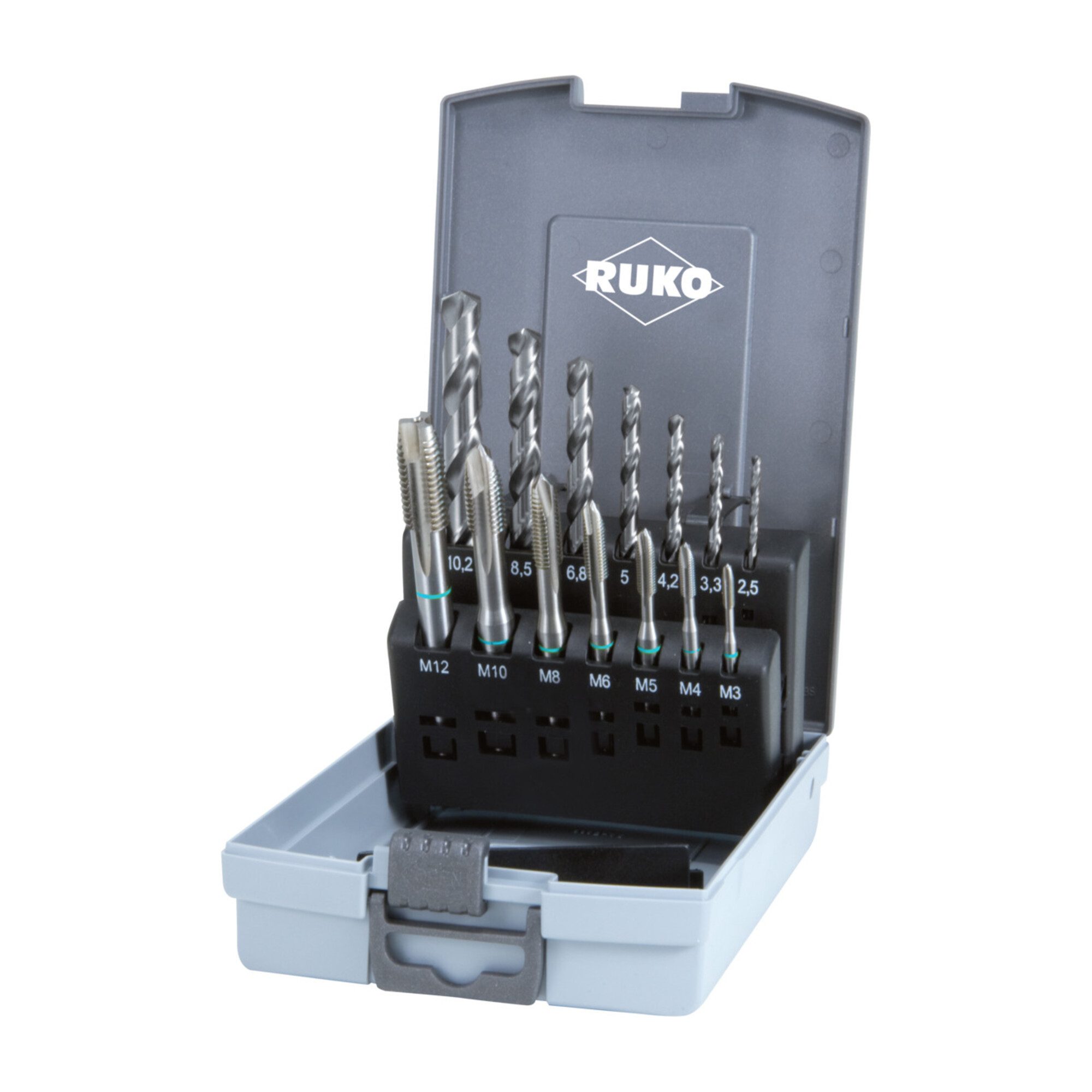 Ruko RUKO 14-teiliger Maschinengewindebohrer-Satz HSS Form B